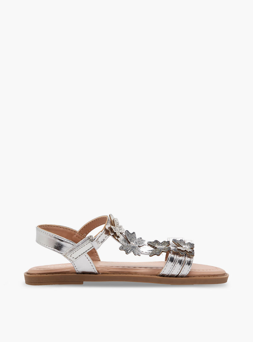 Flora Bella Girls Floral Applique Hook & Loop Sandals-girls-shoes-sandals-image-3