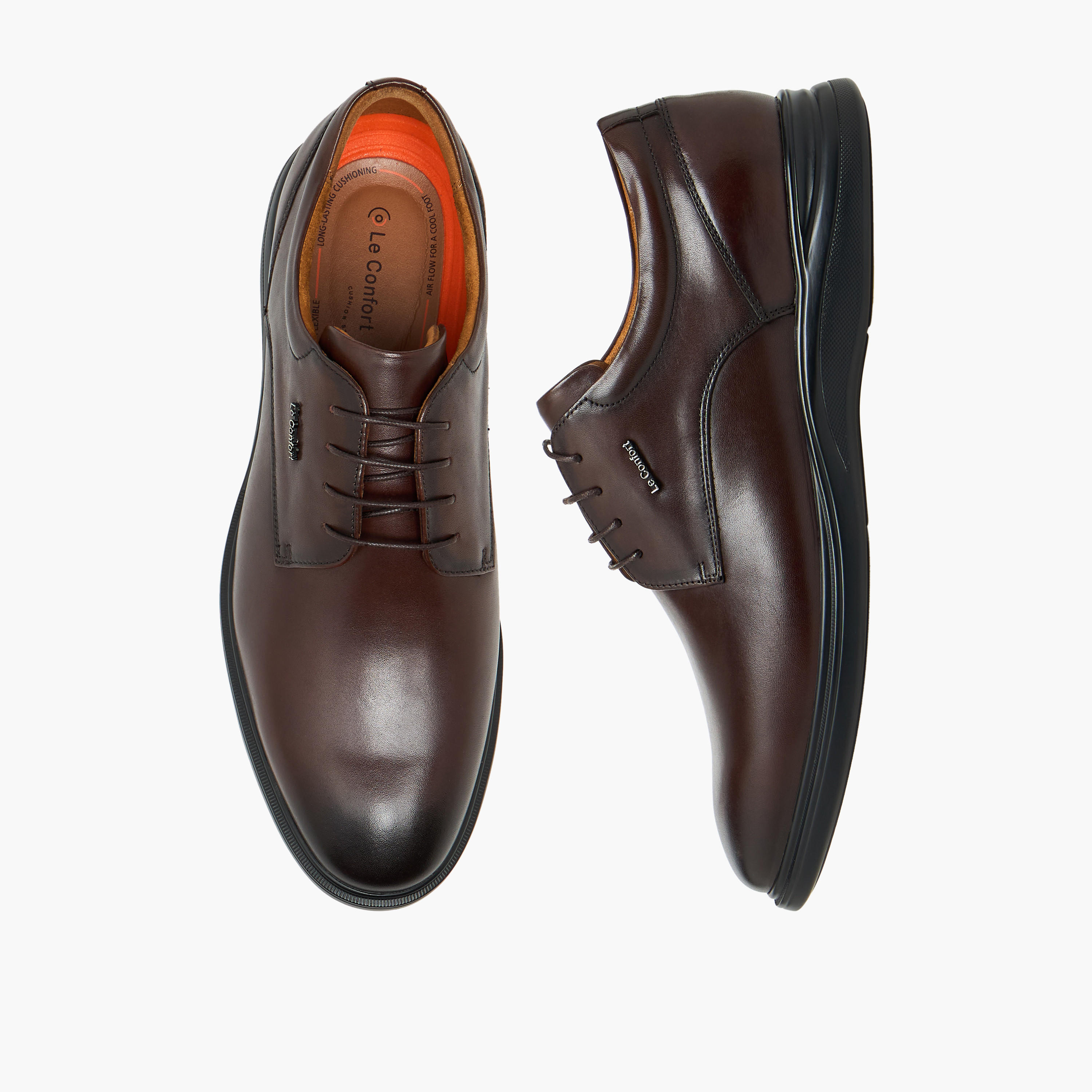 حذاء ديربي جلد برباط إغلاق للرجال من لو كونفورت-men-shoes-formalshoes-image-1
