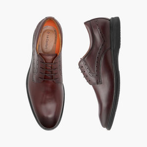 Le Confort Leather Solid Derby Shoes with Lace-Up Closure-men-shoes-image-1