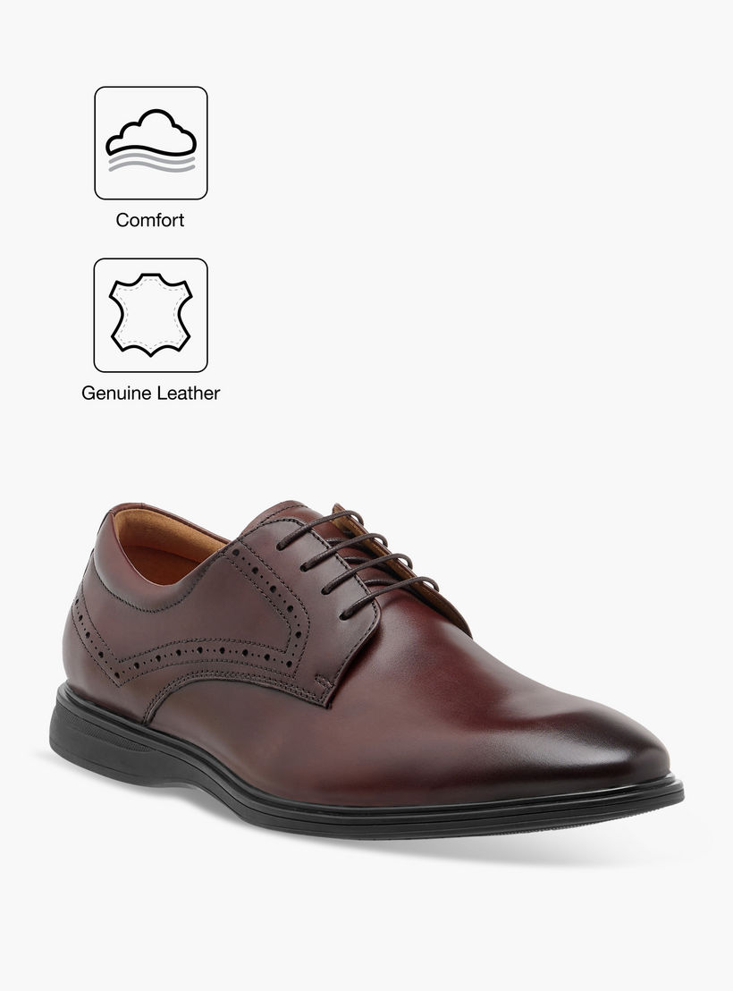 Le Confort Leather Solid Derby Shoes with Lace-Up Closure-men-shoes-formalshoes-image-2