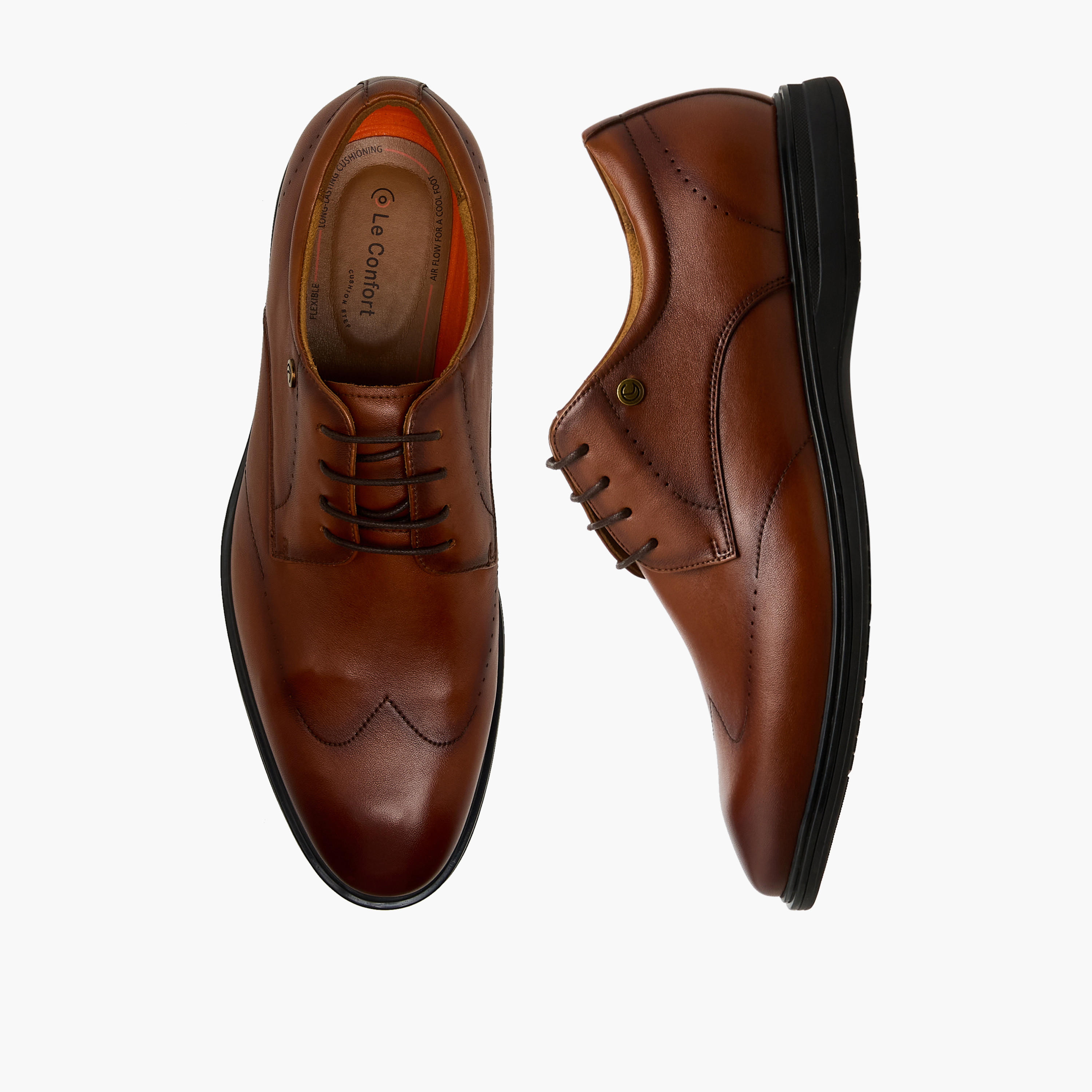 حذاء ديربي جلد طبيعي برباط للرجال من لو كونفور-men-shoes-formalshoes-image-1