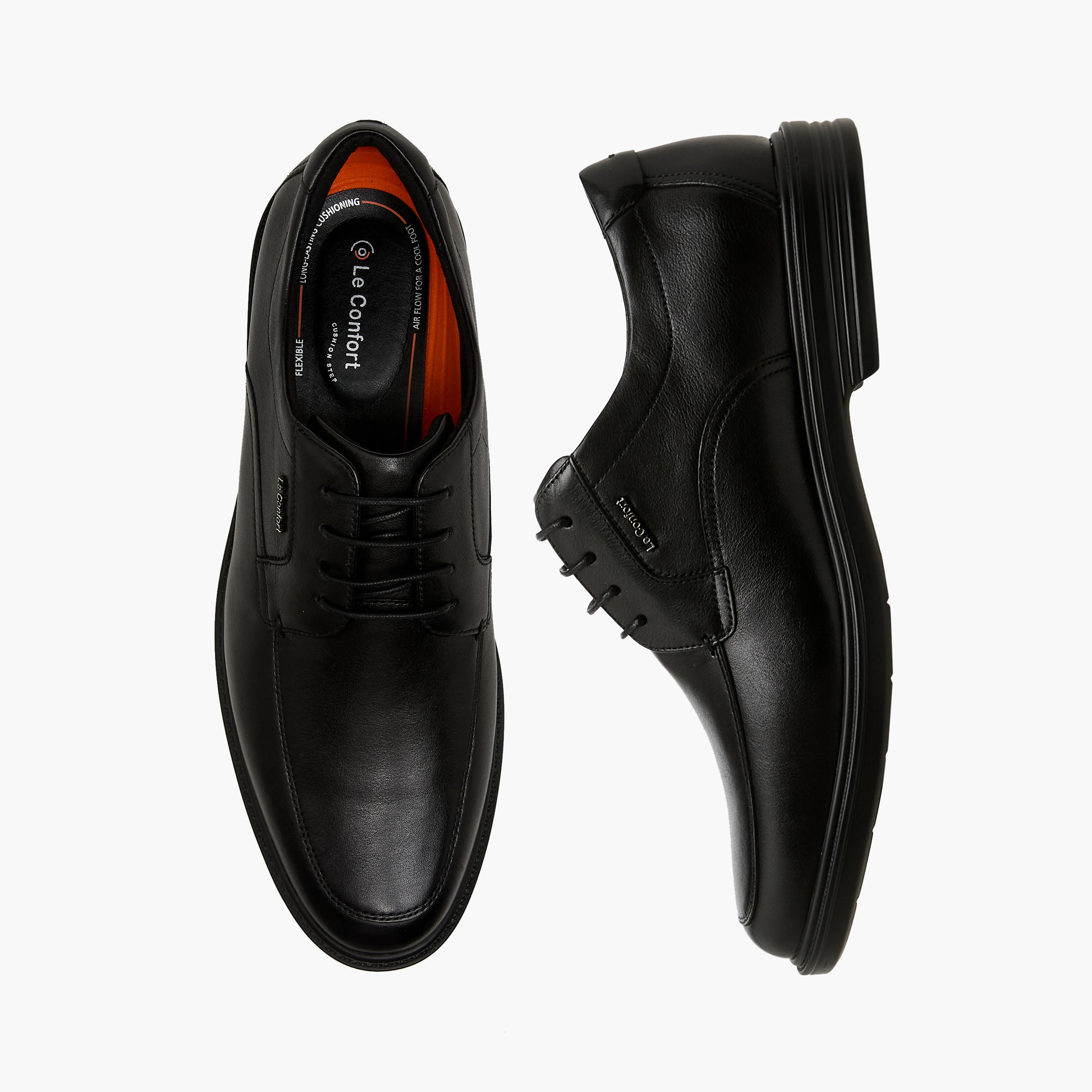 حذاء ديربي جلد طبيعي برباط للرجال من لو كونفور-men-shoes-formalshoes-image-1