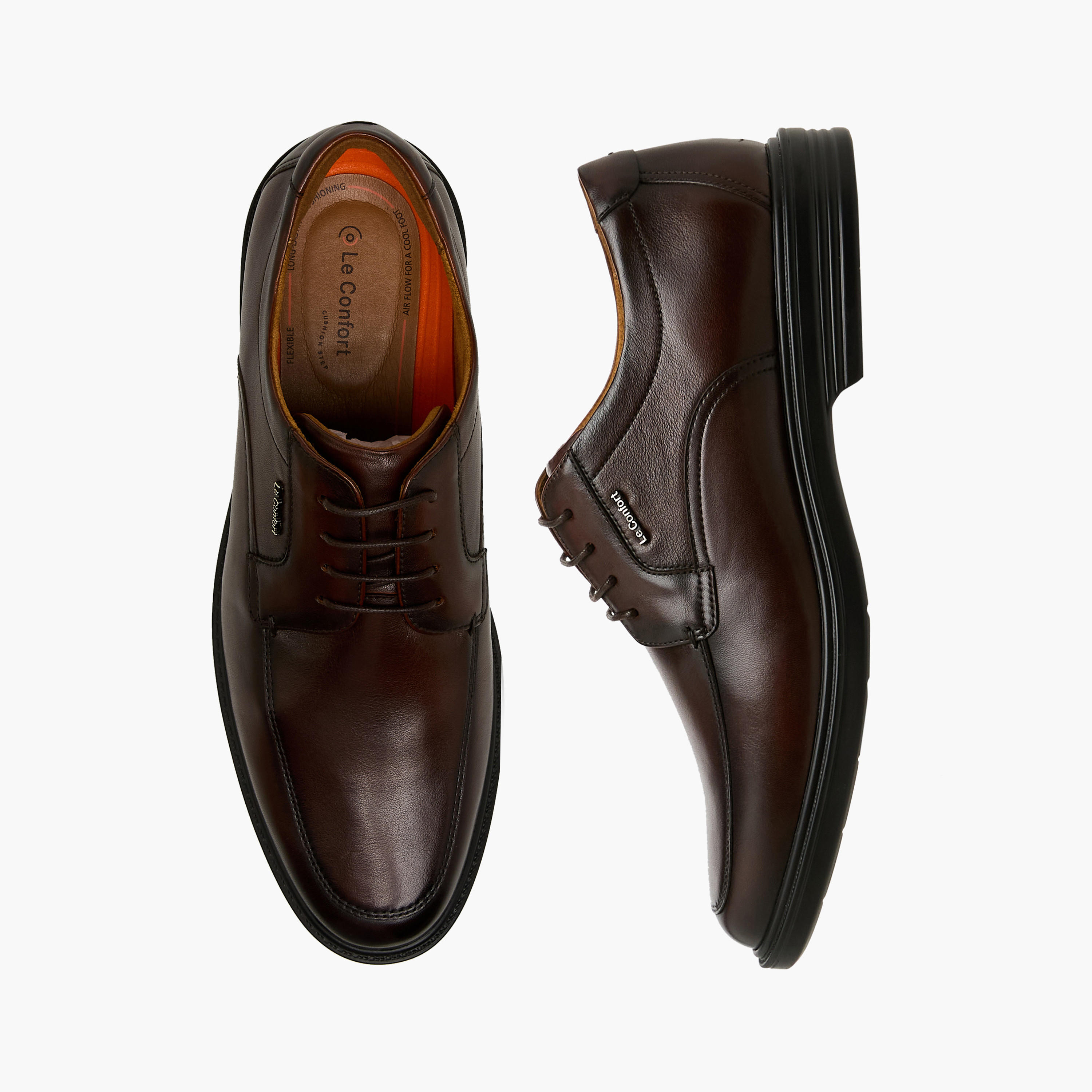 حذاء ديربي جلد طبيعي برباط للرجال من لو كونفور-men-shoes-formalshoes-image-1