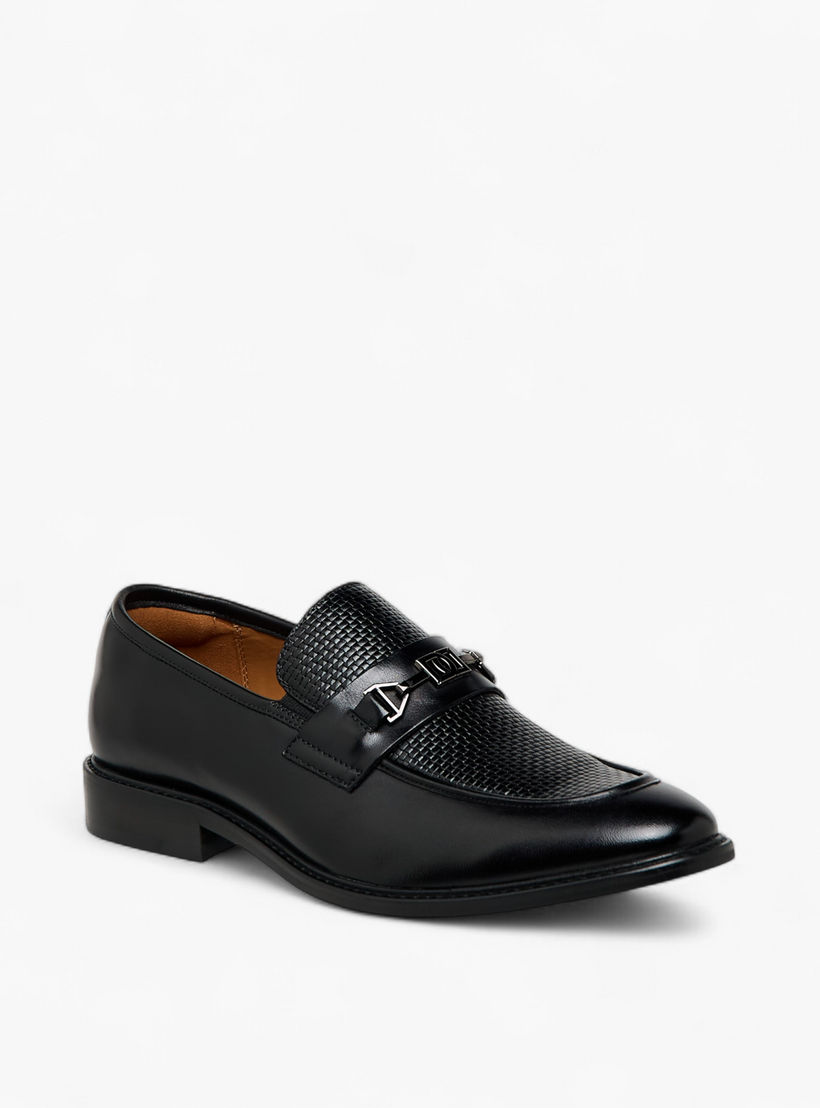 Duchini Men Buckle Accent Slip-On Leather Loafers-men-shoes-formalshoes-image-2