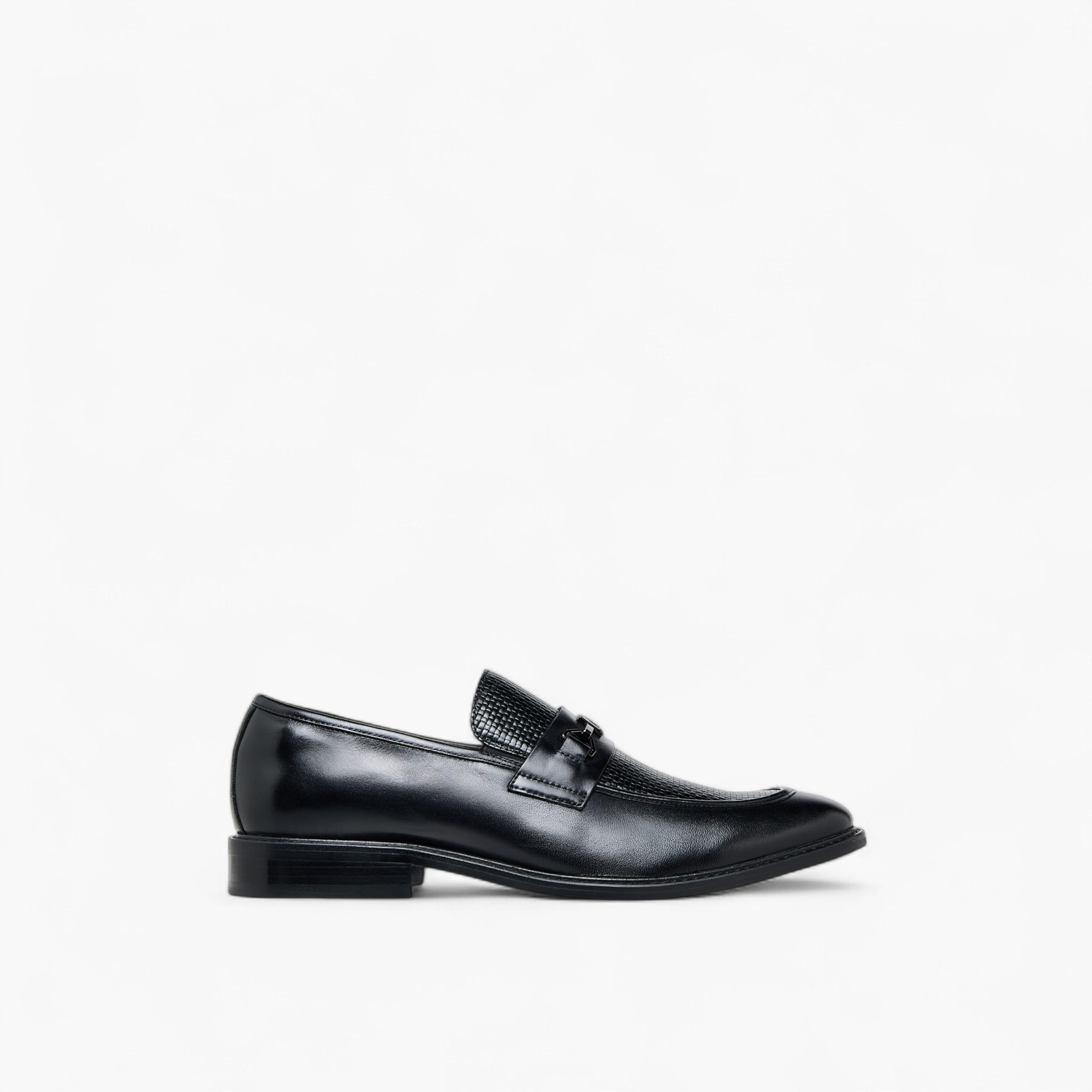 Duchini Men Buckle Accent Slip-On Leather Loafers-men-shoes-formalshoes-image-3