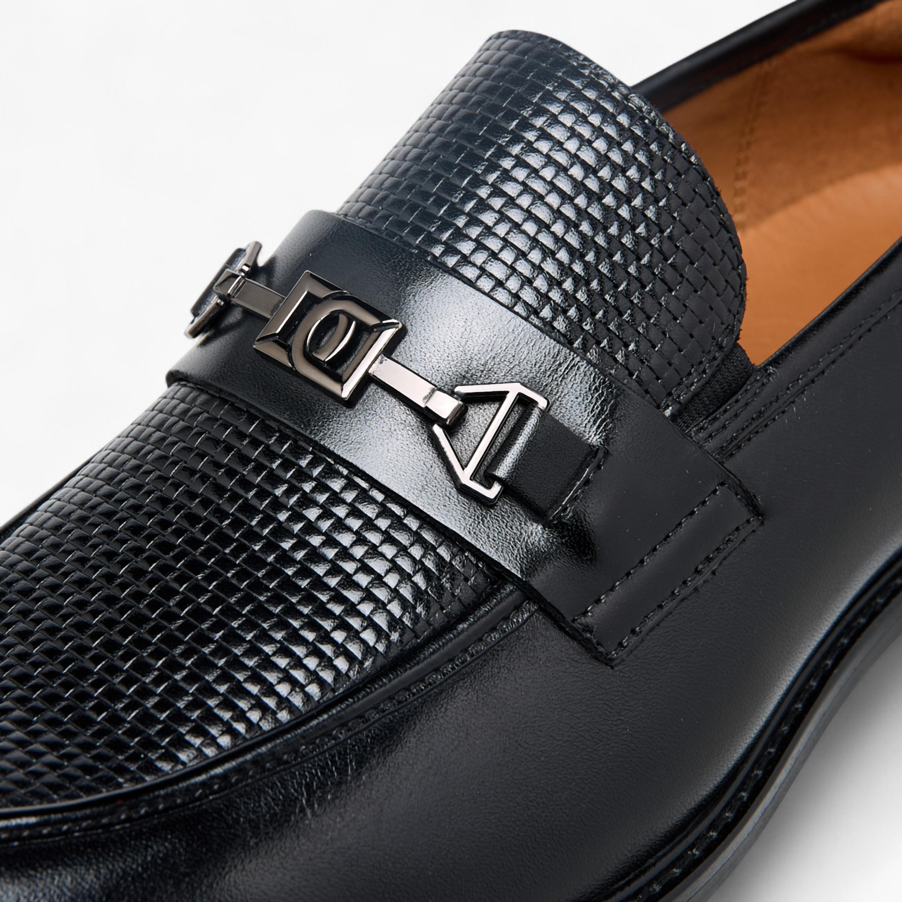 Duchini Men Buckle Accent Slip-On Leather Loafers-men-shoes-formalshoes-image-4