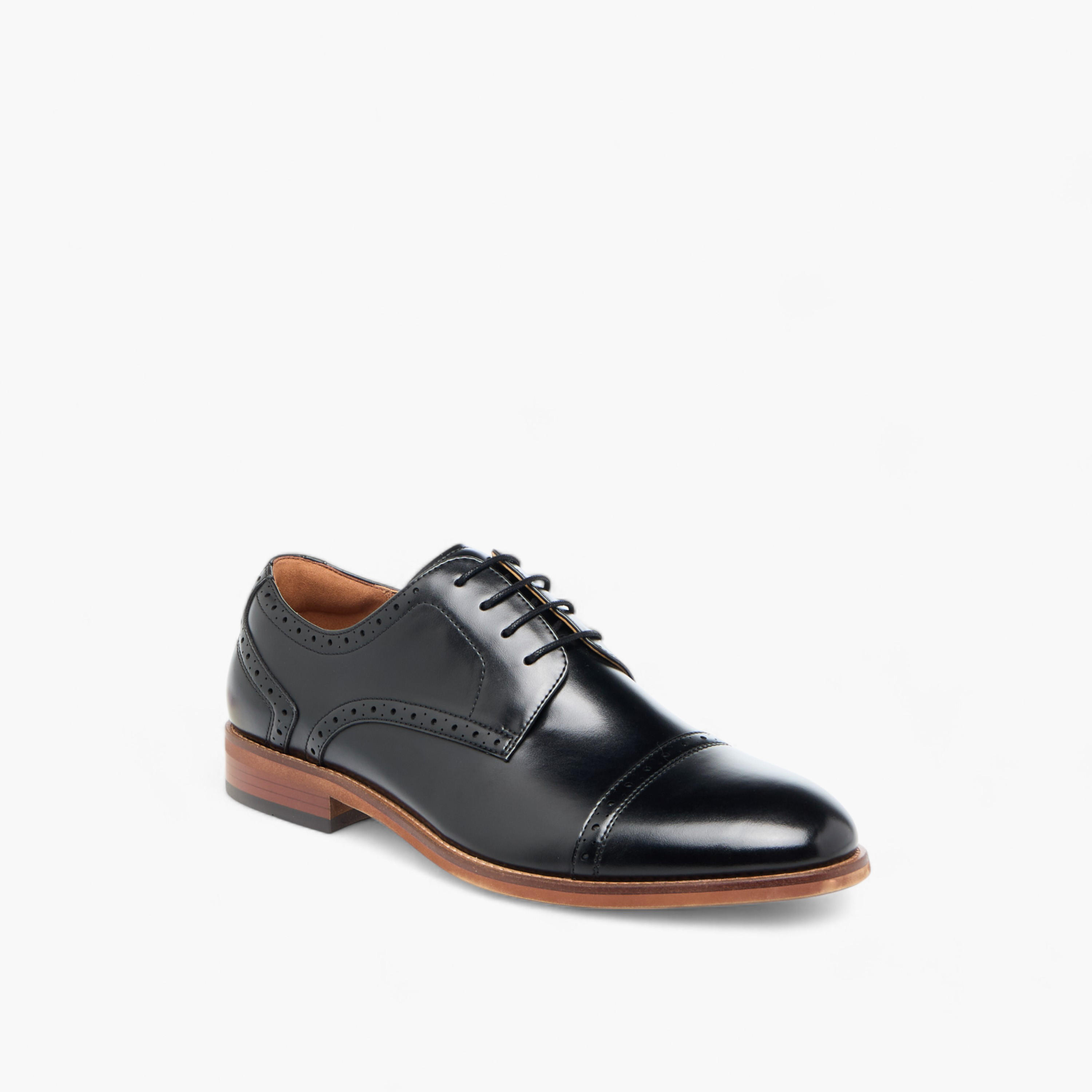 Duchini Men's Solid Derby Shoes with Lace-Up Closure-men-shoes-formalshoes-image-2