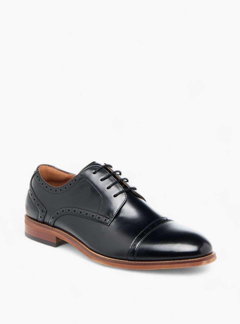 Duchini Men's Solid Derby Shoes with Lace-Up Closure-men-shoes-formalshoes-image-2