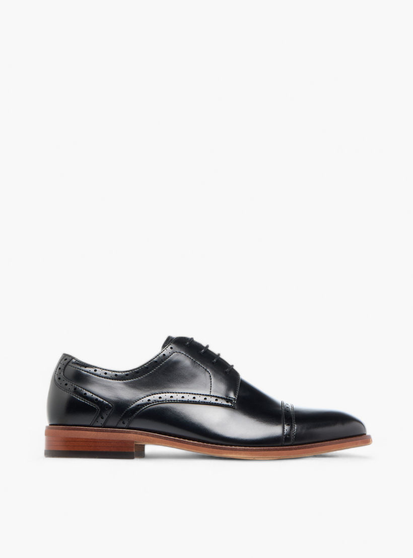 Duchini Men's Solid Derby Shoes with Lace-Up Closure-men-shoes-formalshoes-image-3