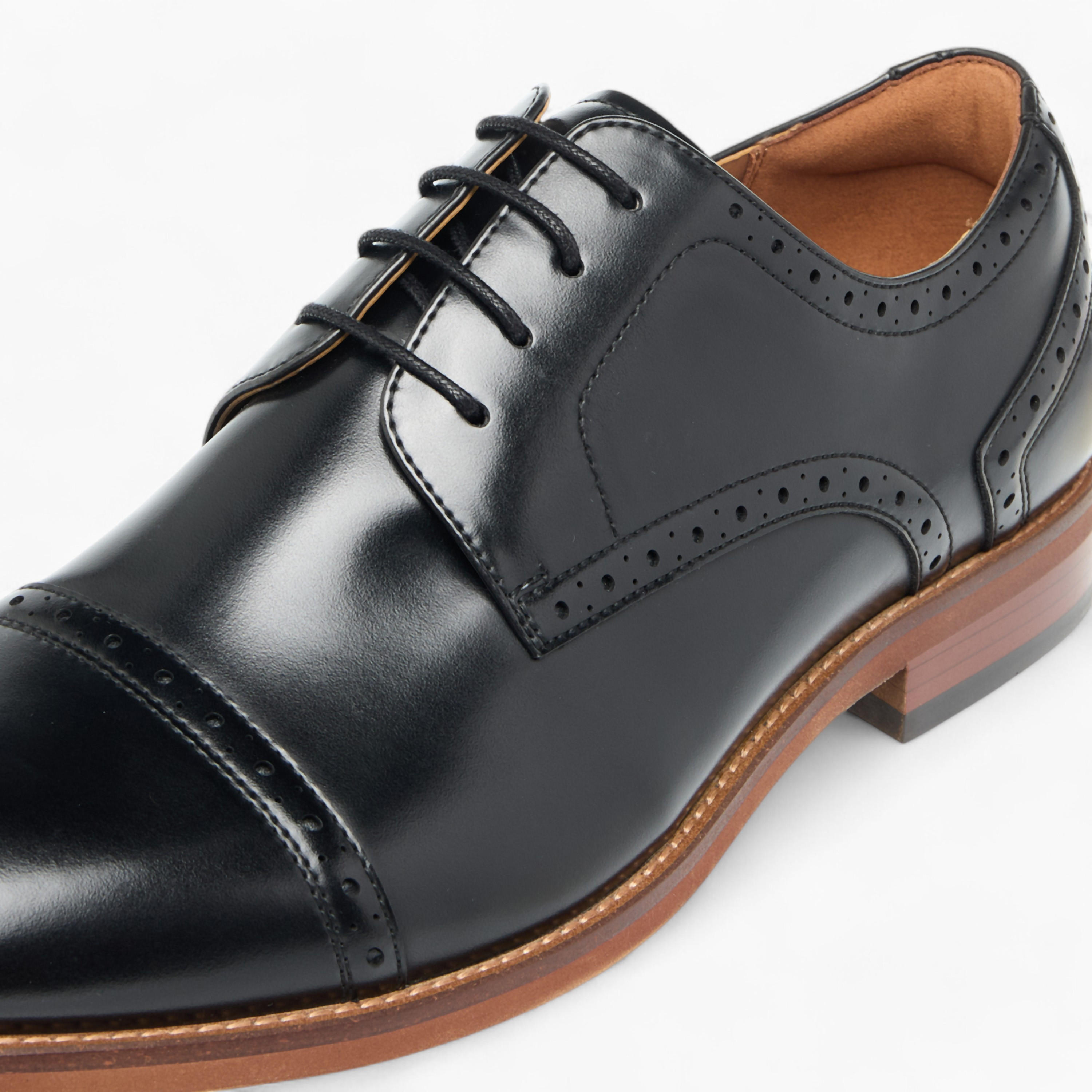 Duchini Men's Solid Derby Shoes with Lace-Up Closure-men-shoes-formalshoes-image-4