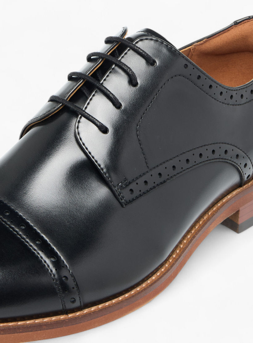 Duchini Men's Solid Derby Shoes with Lace-Up Closure-men-shoes-formalshoes-image-4