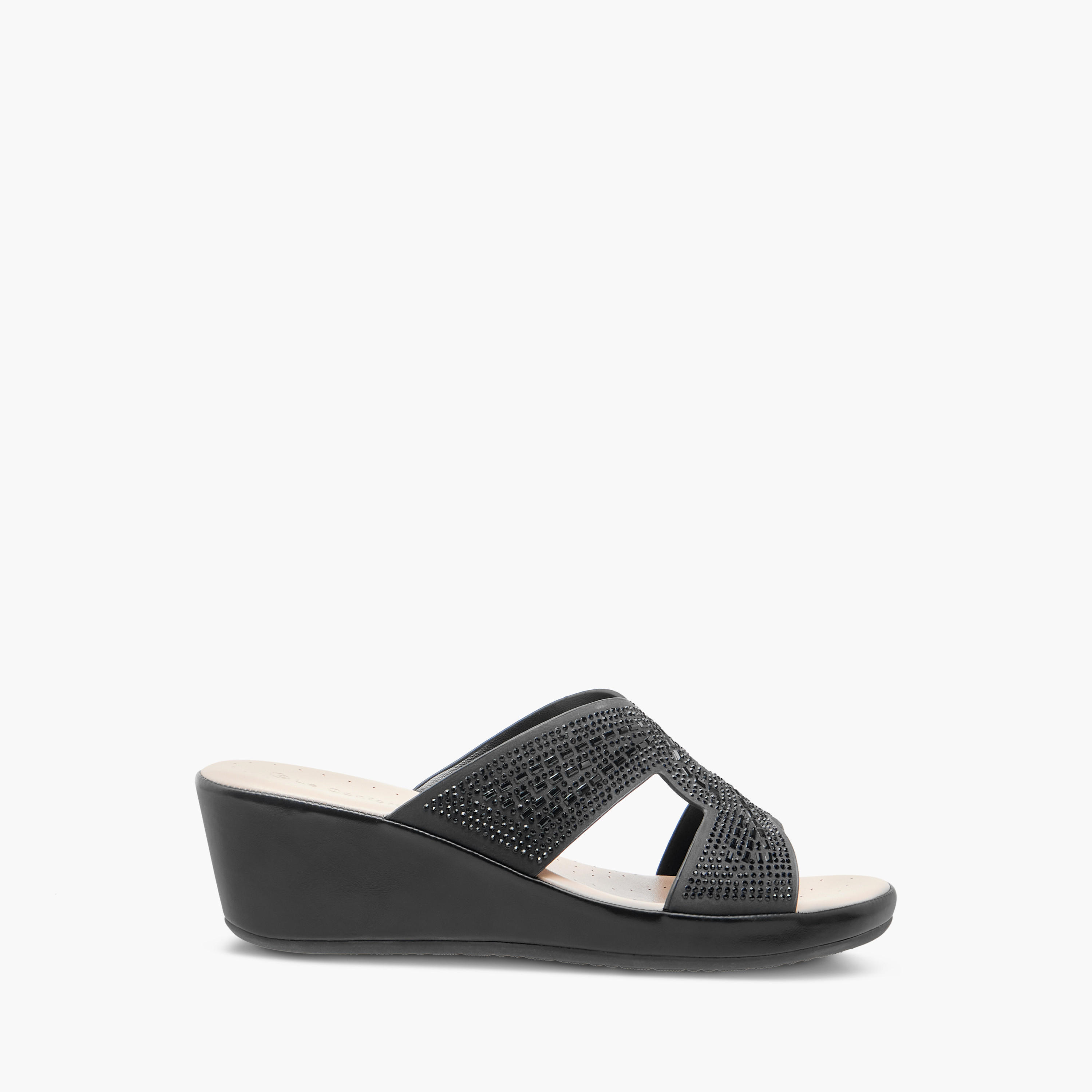 حذاء مريح مزين سهل الارتداء بكعب ويدج من لو كونفورت-women-shoes-sandals-heeled-image-3