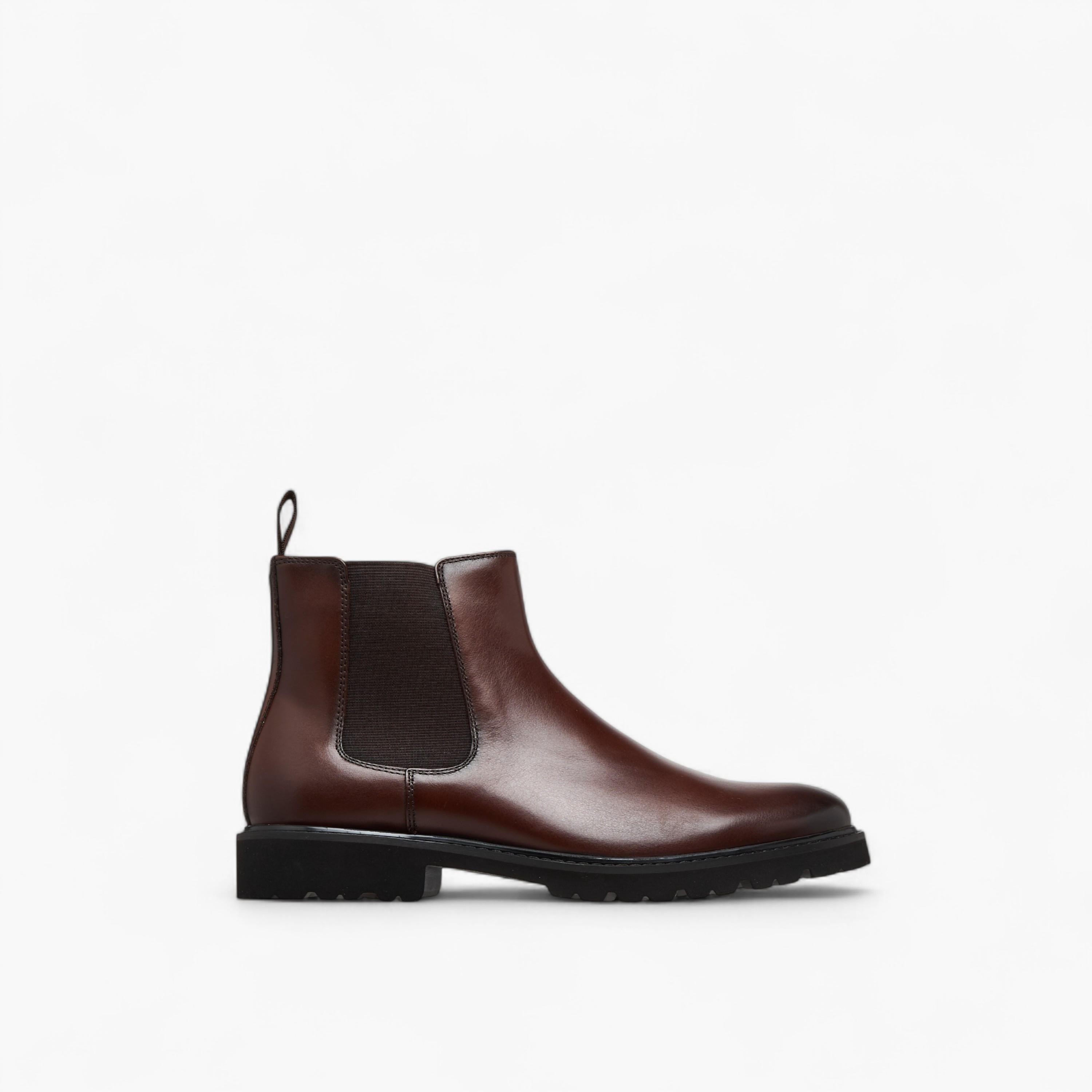 Duchini Men Solid Leather Chelsea Boots with Zip Closure-men-shoes-boots-image-3