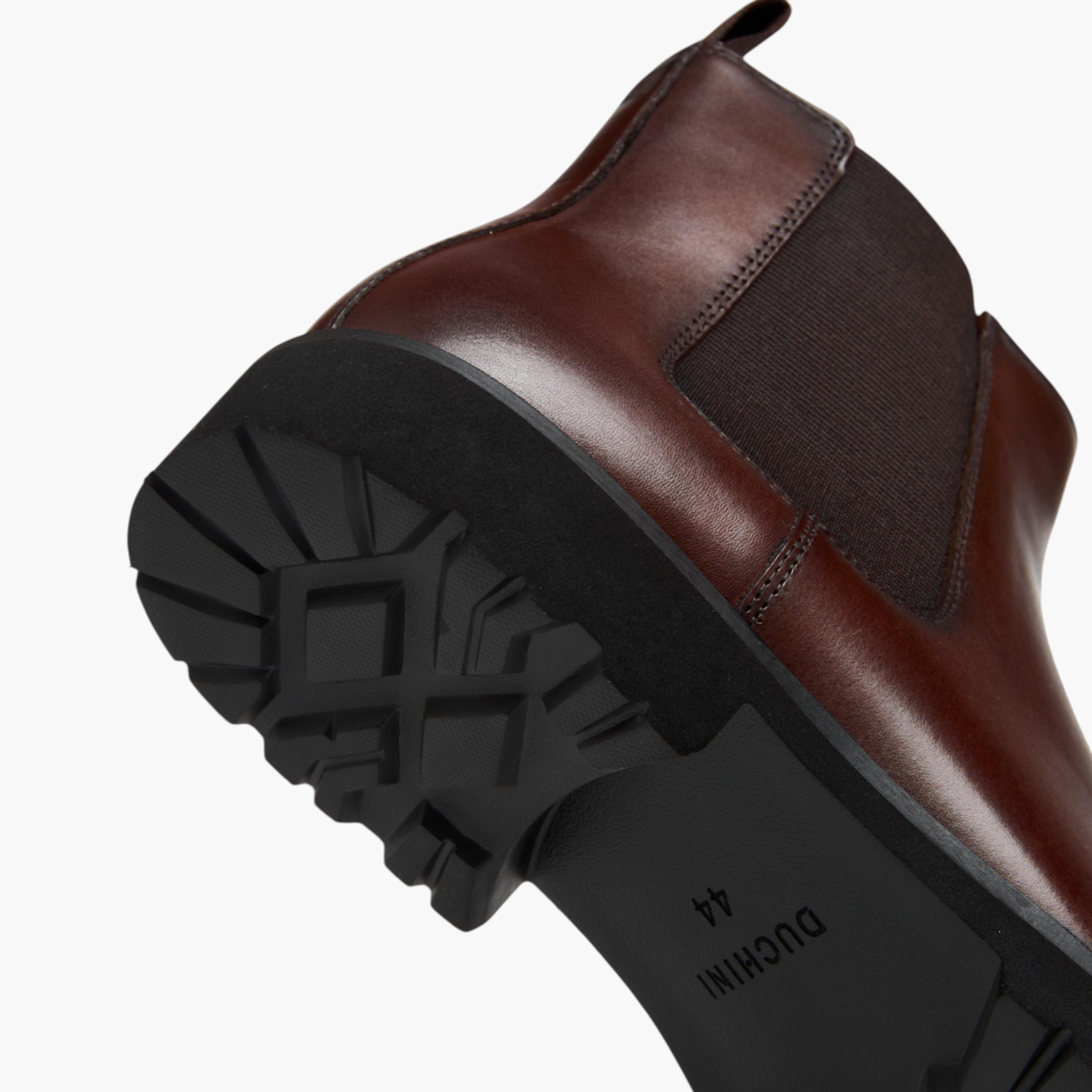 Duchini Men Solid Leather Chelsea Boots with Zip Closure-men-shoes-boots-image-6