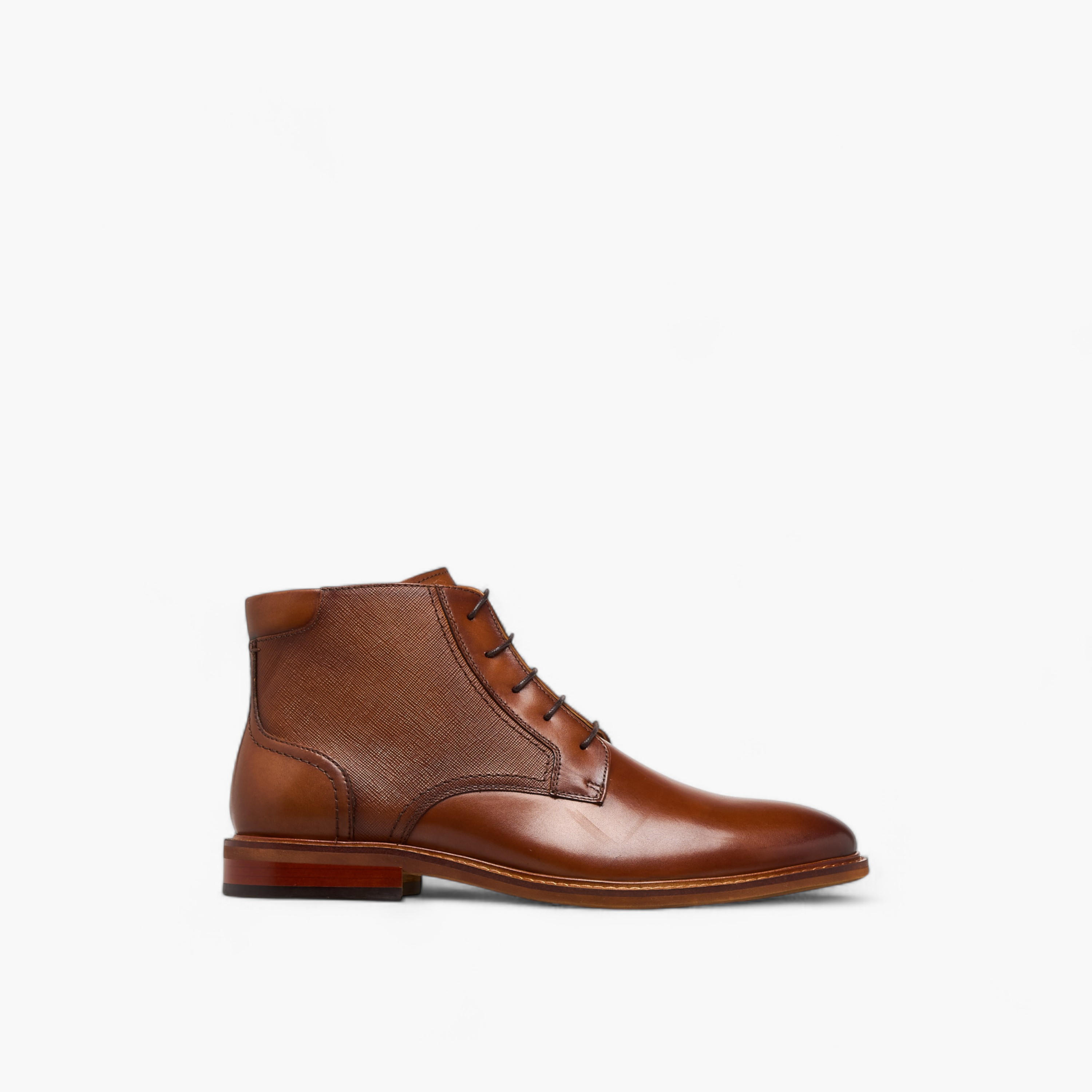 Duchini Men Solid Leather Ankle Boots with Zip Closure-men-shoes-boots-image-3
