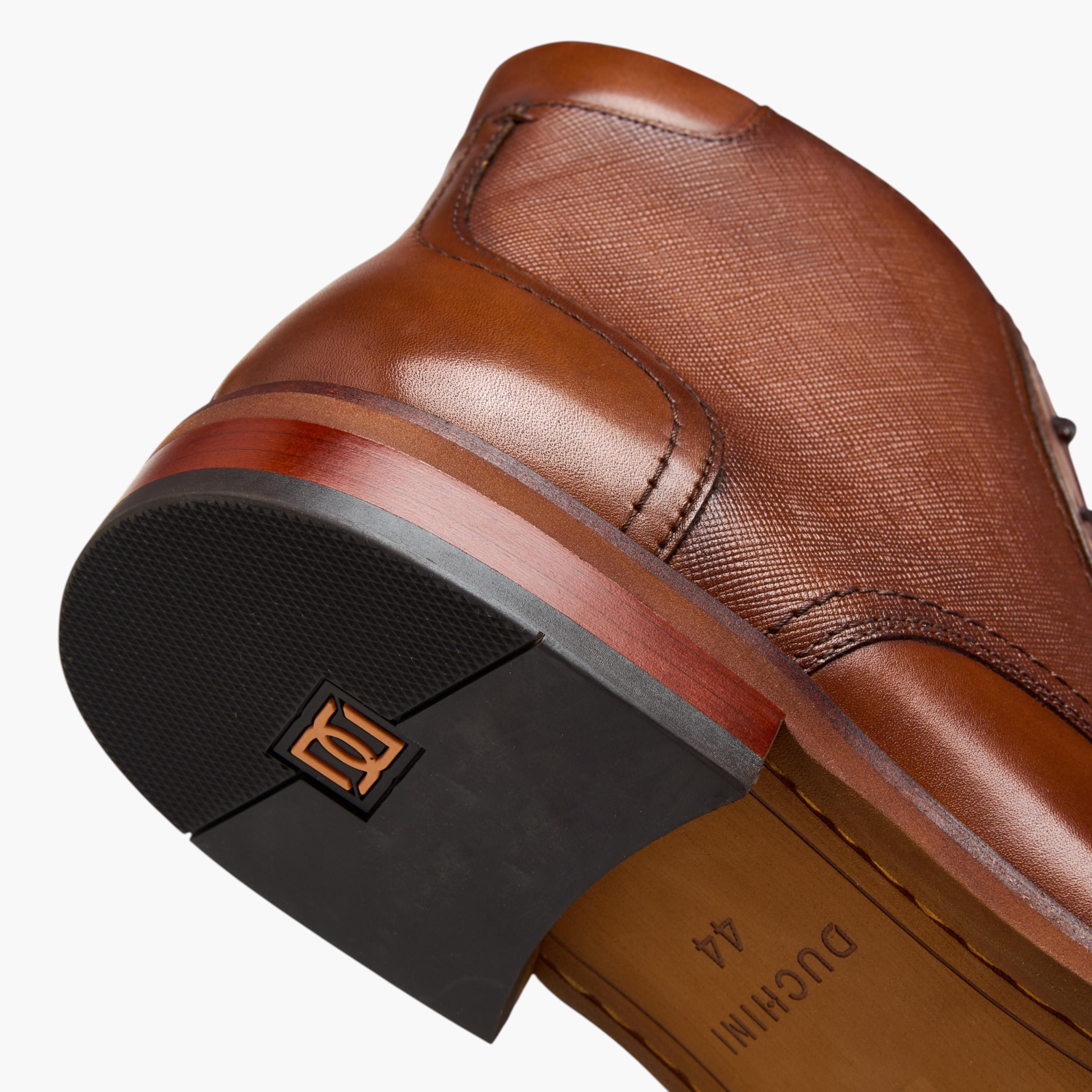 Duchini Men Solid Leather Ankle Boots with Zip Closure-men-shoes-boots-image-6