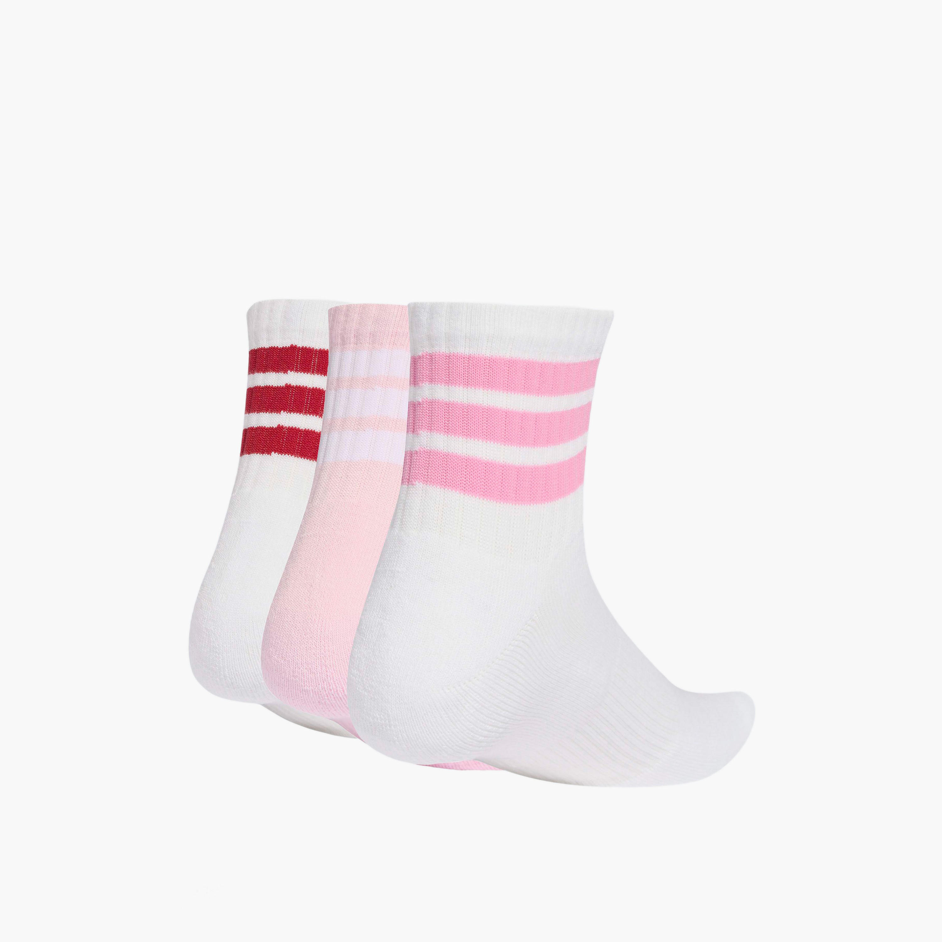 جوارب مبطنة بقصة متوسطة وبـ 3 خطوط للرجال من أديداس - طقم من 3 أزواج-men-socks-image-2