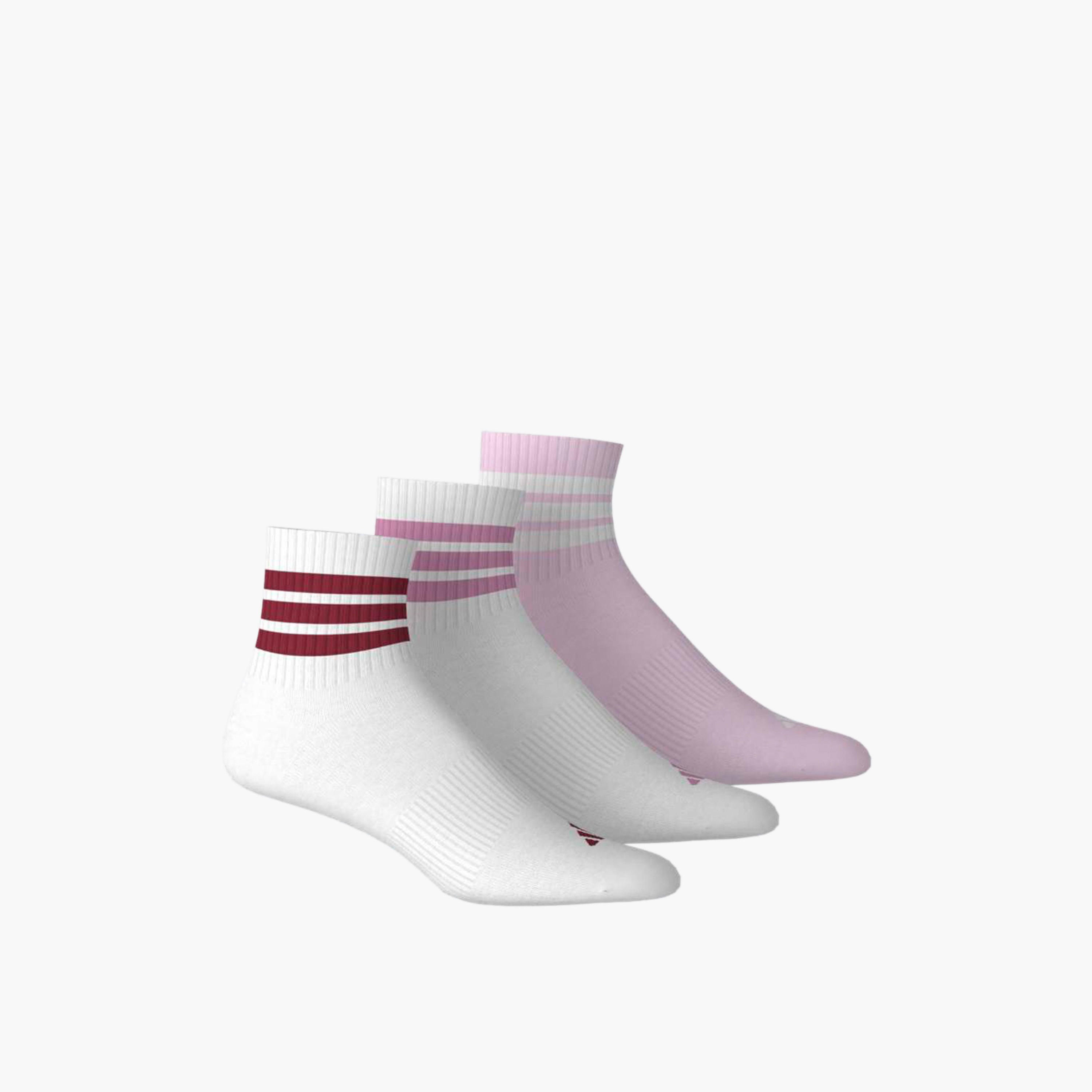 جوارب مبطنة بقصة متوسطة وبـ 3 خطوط للرجال من أديداس - طقم من 3 أزواج-men-socks-image-4