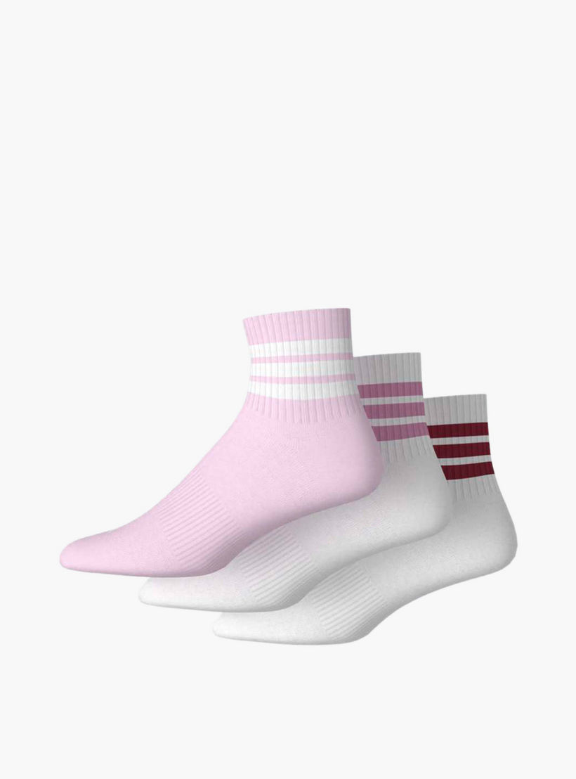 جوارب مبطنة بقصة متوسطة وبـ 3 خطوط للرجال من أديداس - طقم من 3 أزواج-men-socks-image-7