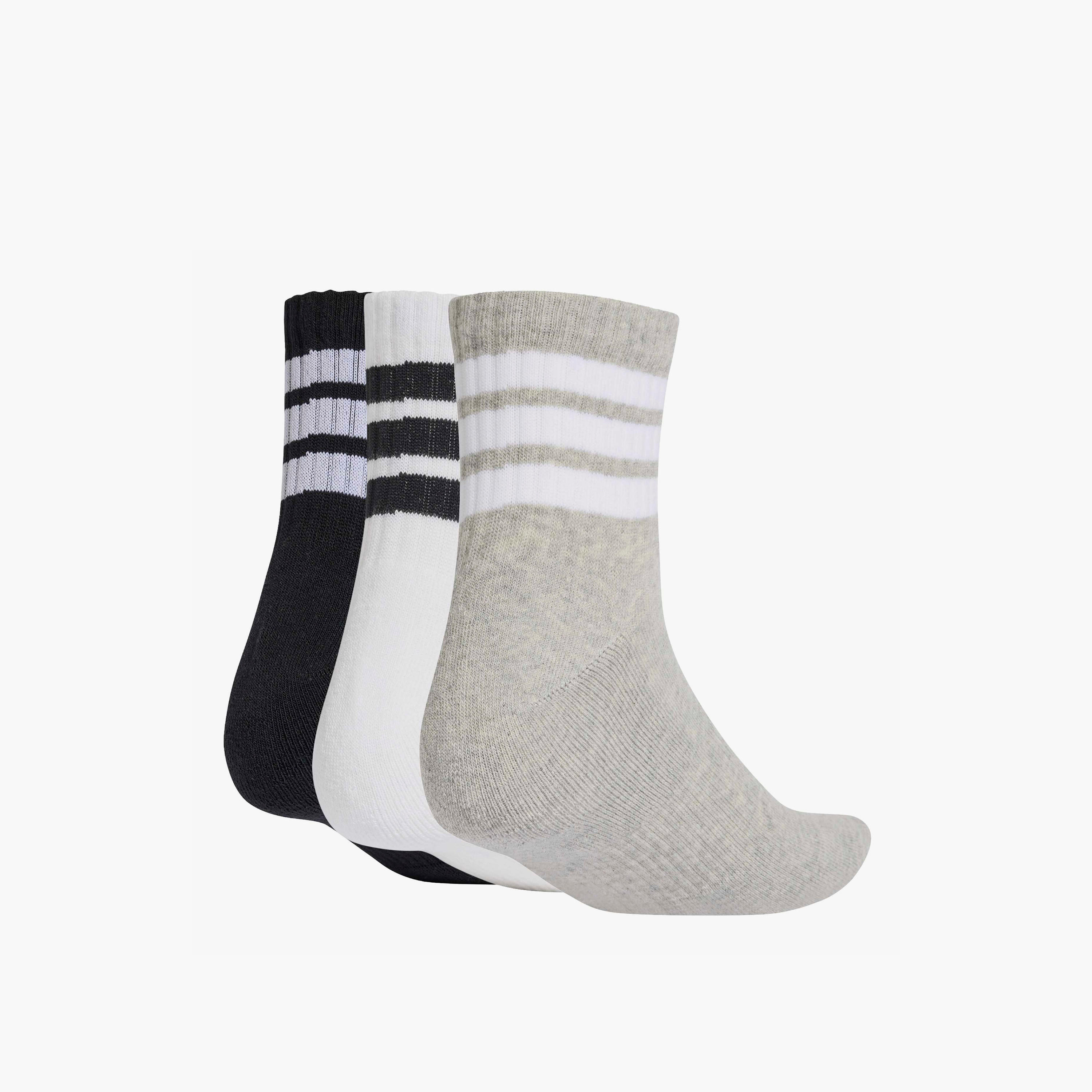 طقم جوارب رياضية 3 أزواج بطول الكاحل للرجال من أديداس-men-socks-image-2