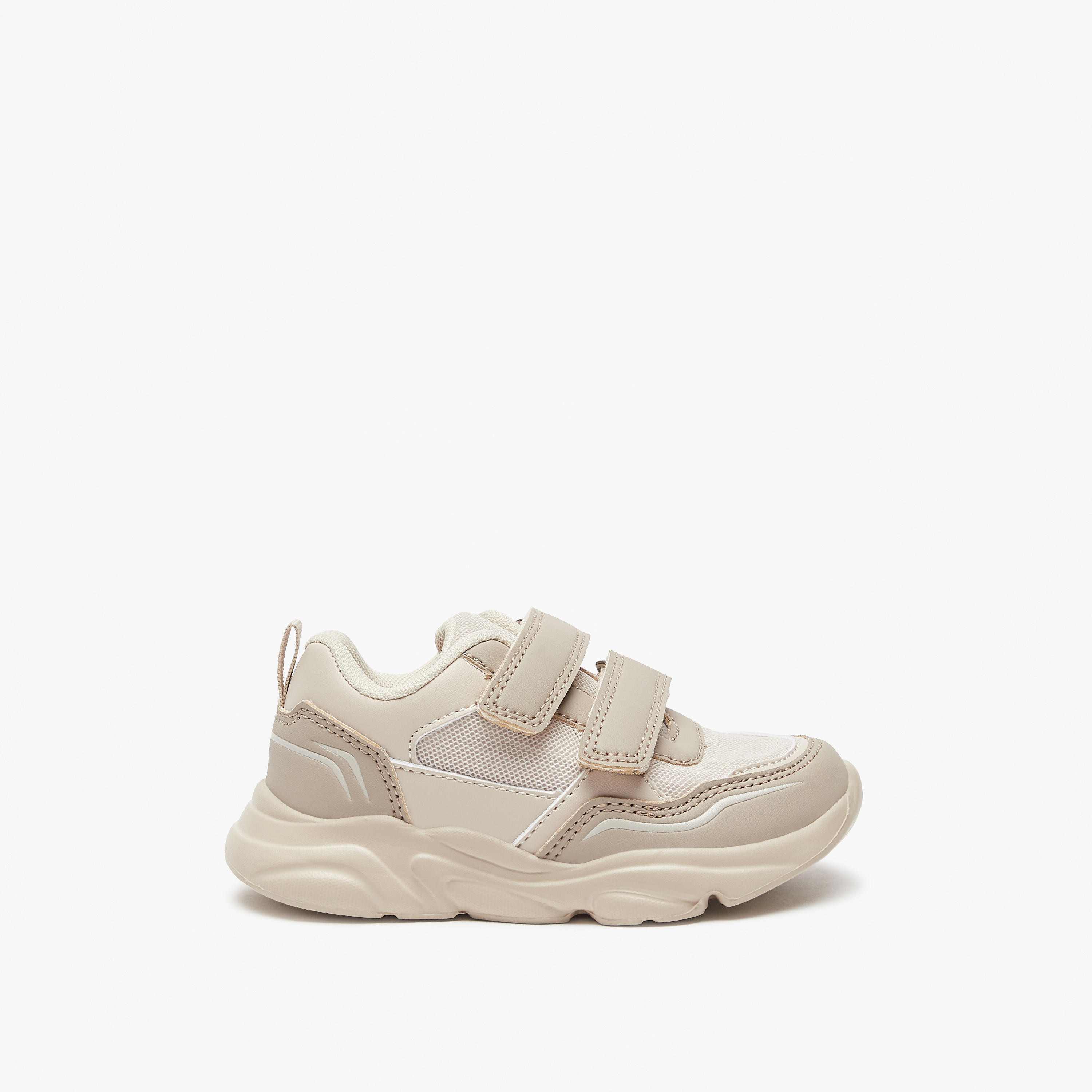 Mesh Textured Sneakers with Hook and Loop Closure-boys-shoes-schoolshoes-image-3