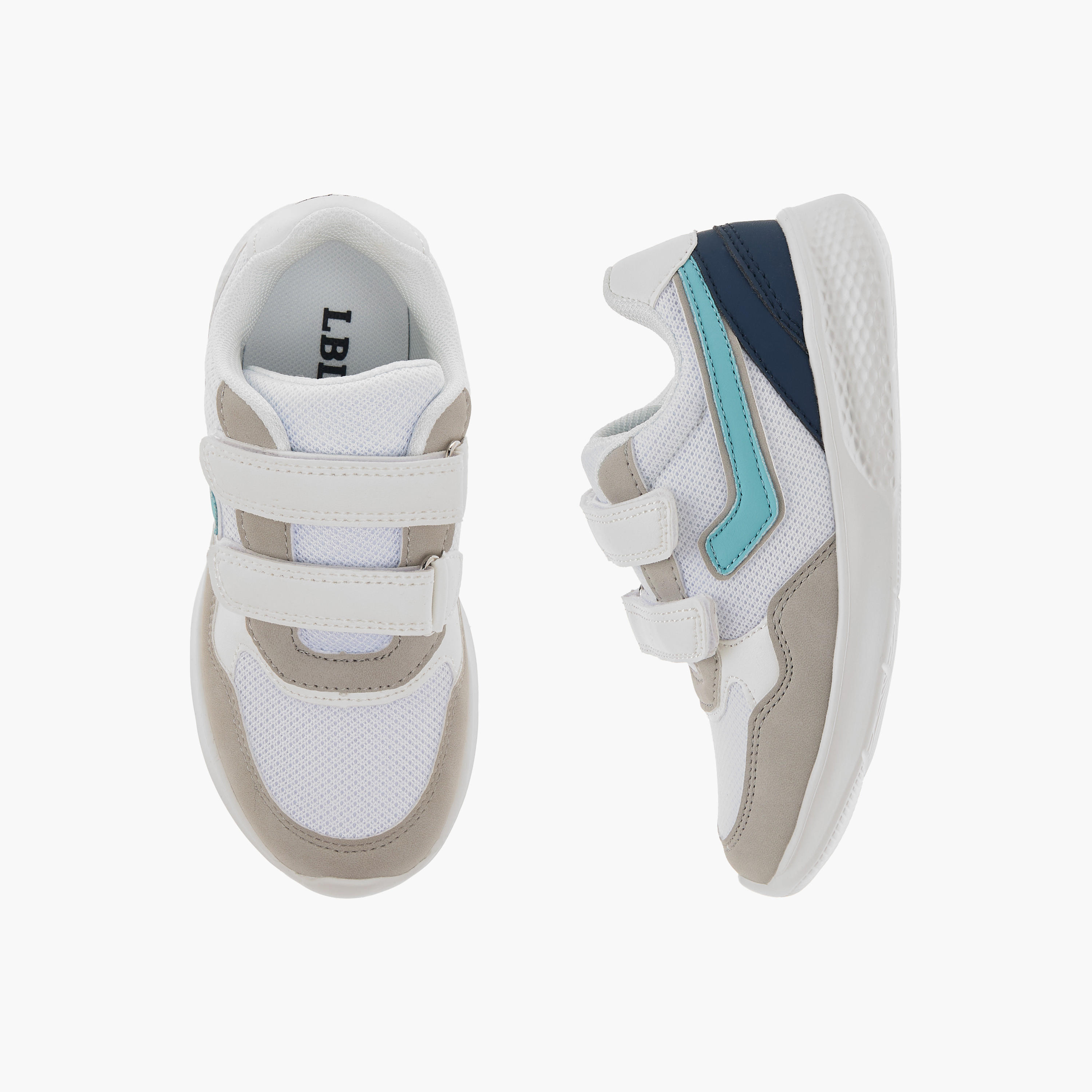 LBL by Shoexpress Colourblock Sneakers with Hook and Loop Closure-boys-shoes-schoolshoes-image-1
