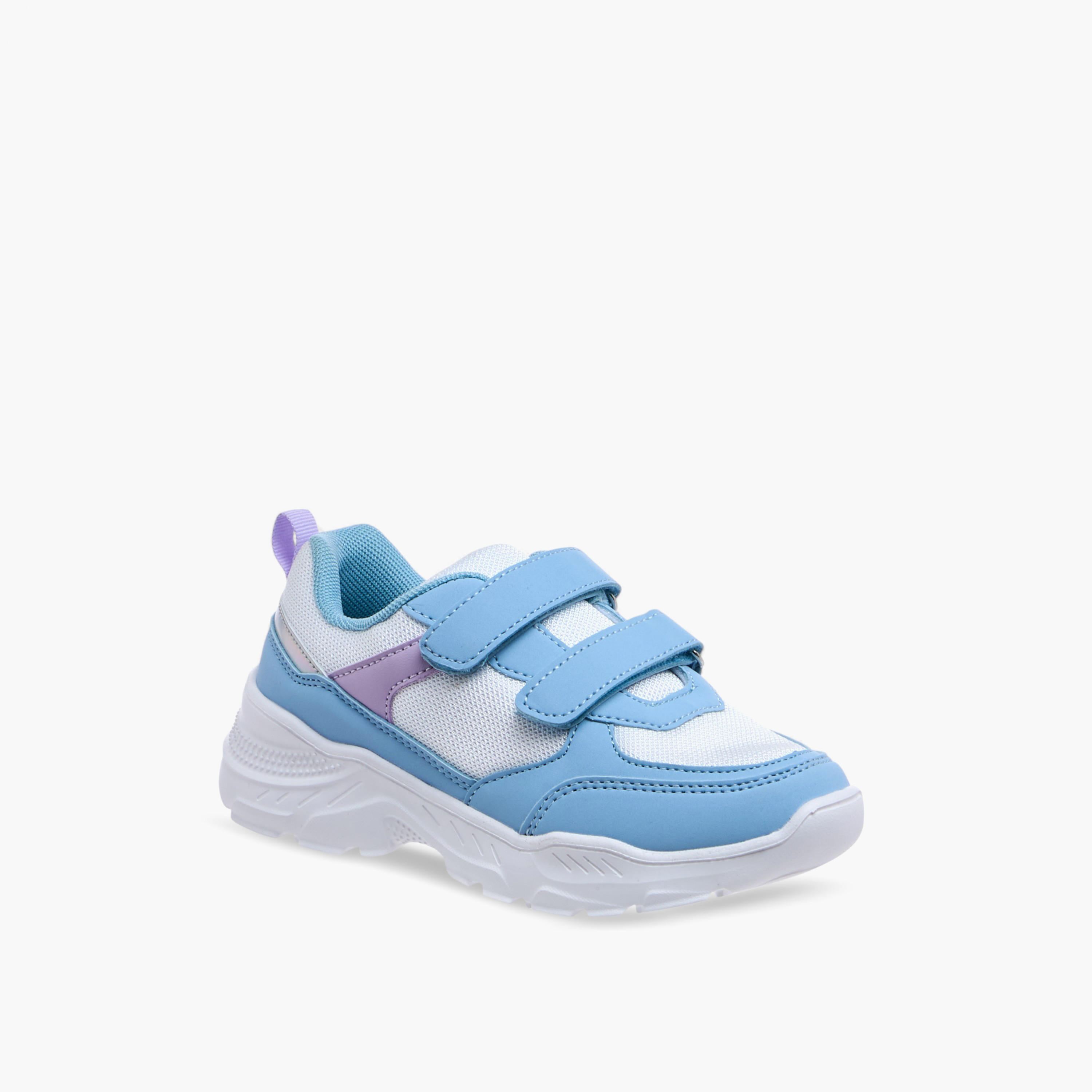 Flora Bella Panelled Sneakers with Hook and Loop Closure-girls-shoes-sneakers-image-2