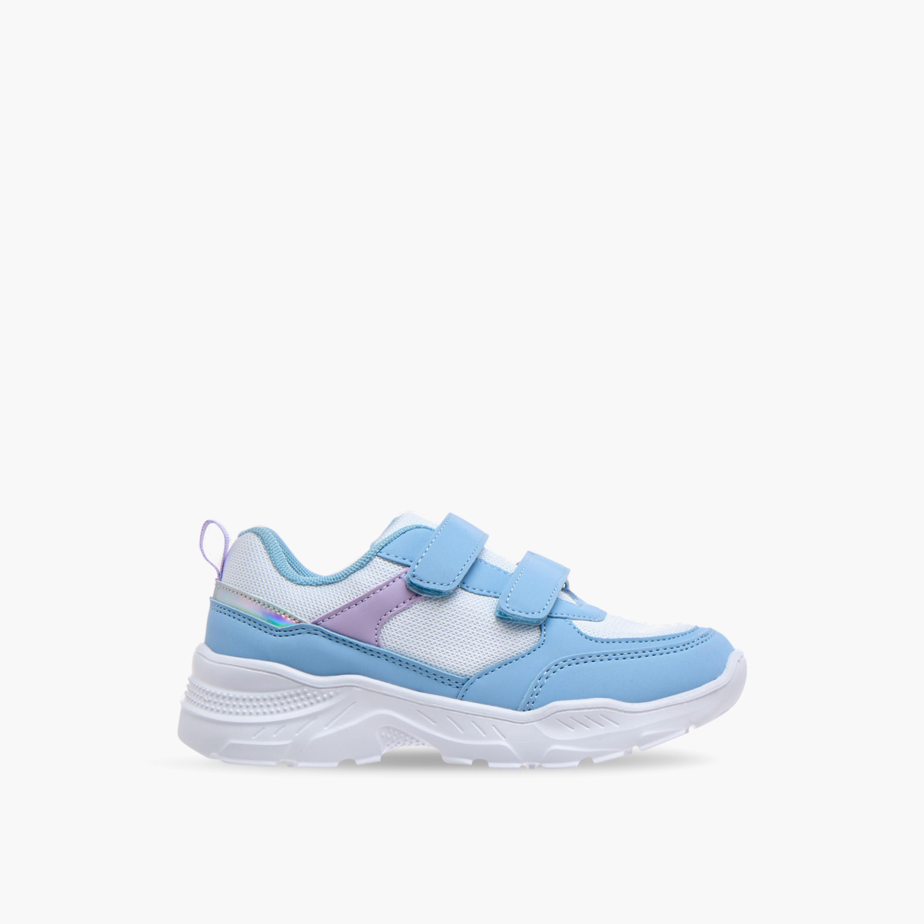Flora Bella Panelled Sneakers with Hook and Loop Closure-girls-shoes-sneakers-image-3