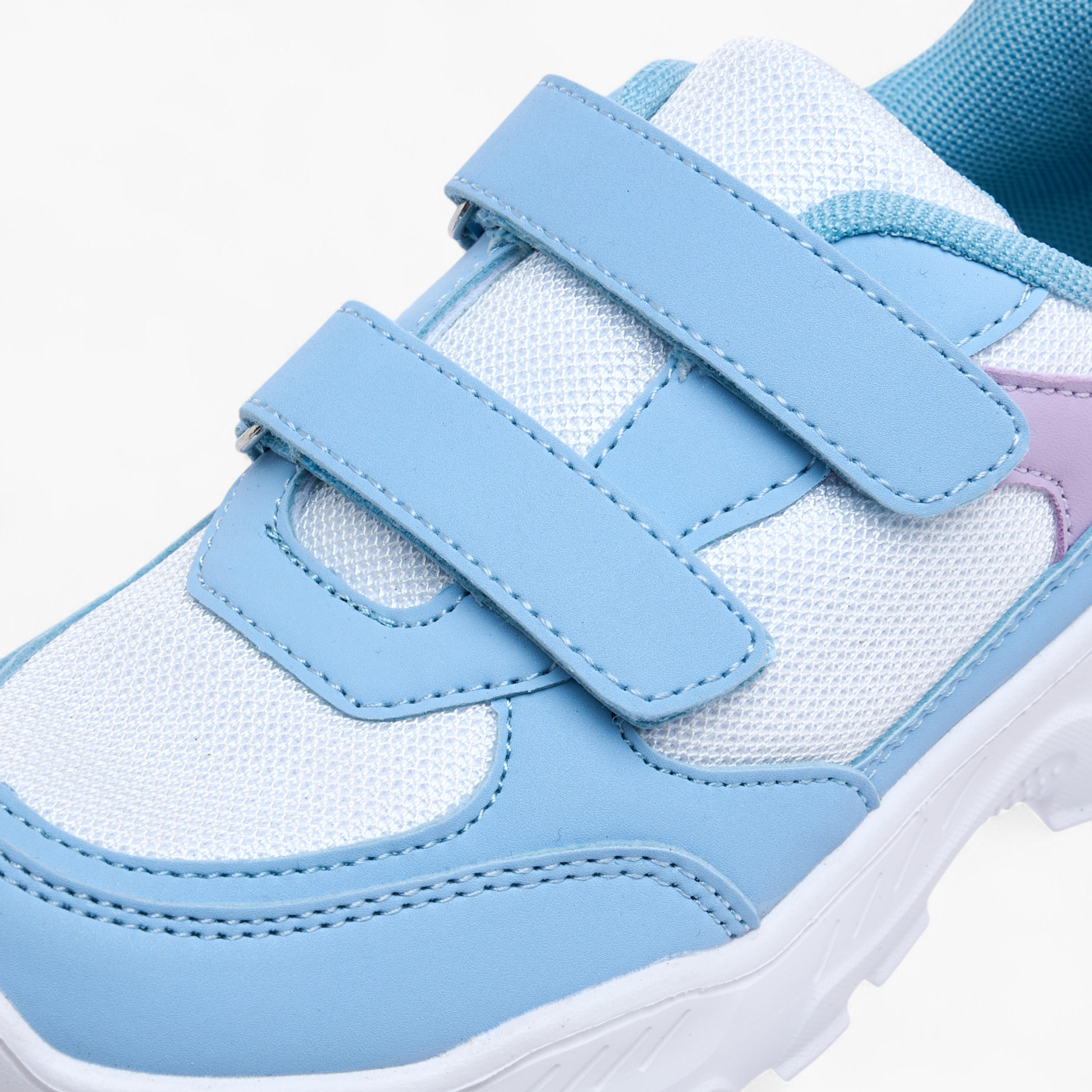 Flora Bella Panelled Sneakers with Hook and Loop Closure-girls-shoes-sneakers-image-4