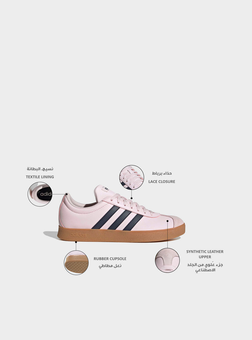 Adidas Women's VL COURT BASE Tennis Shoes with Lace-Up Closure - ID3715-sports-women-shoes-image-2