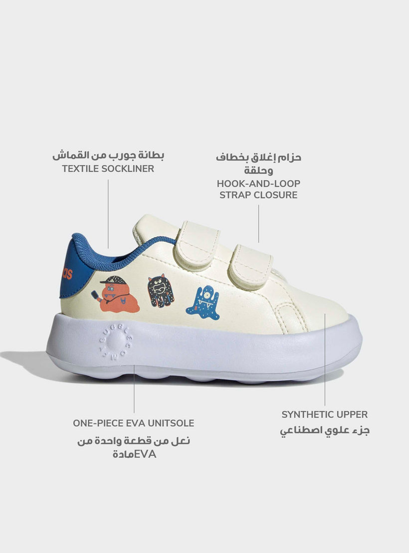 Adidas Advantage CF Sneakers with Hook & Loop, Monster Print-baby-girls-shoes-closedshoes-image-2