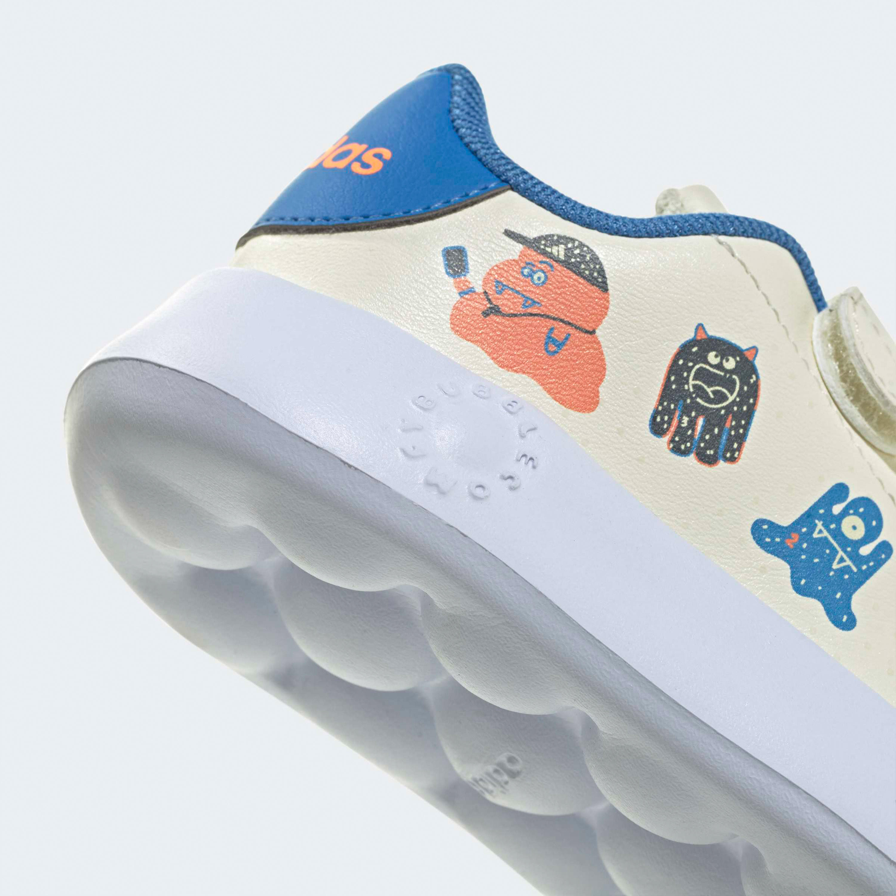 Adidas Advantage CF Sneakers with Hook & Loop, Monster Print-baby-girls-shoes-closedshoes-image-7