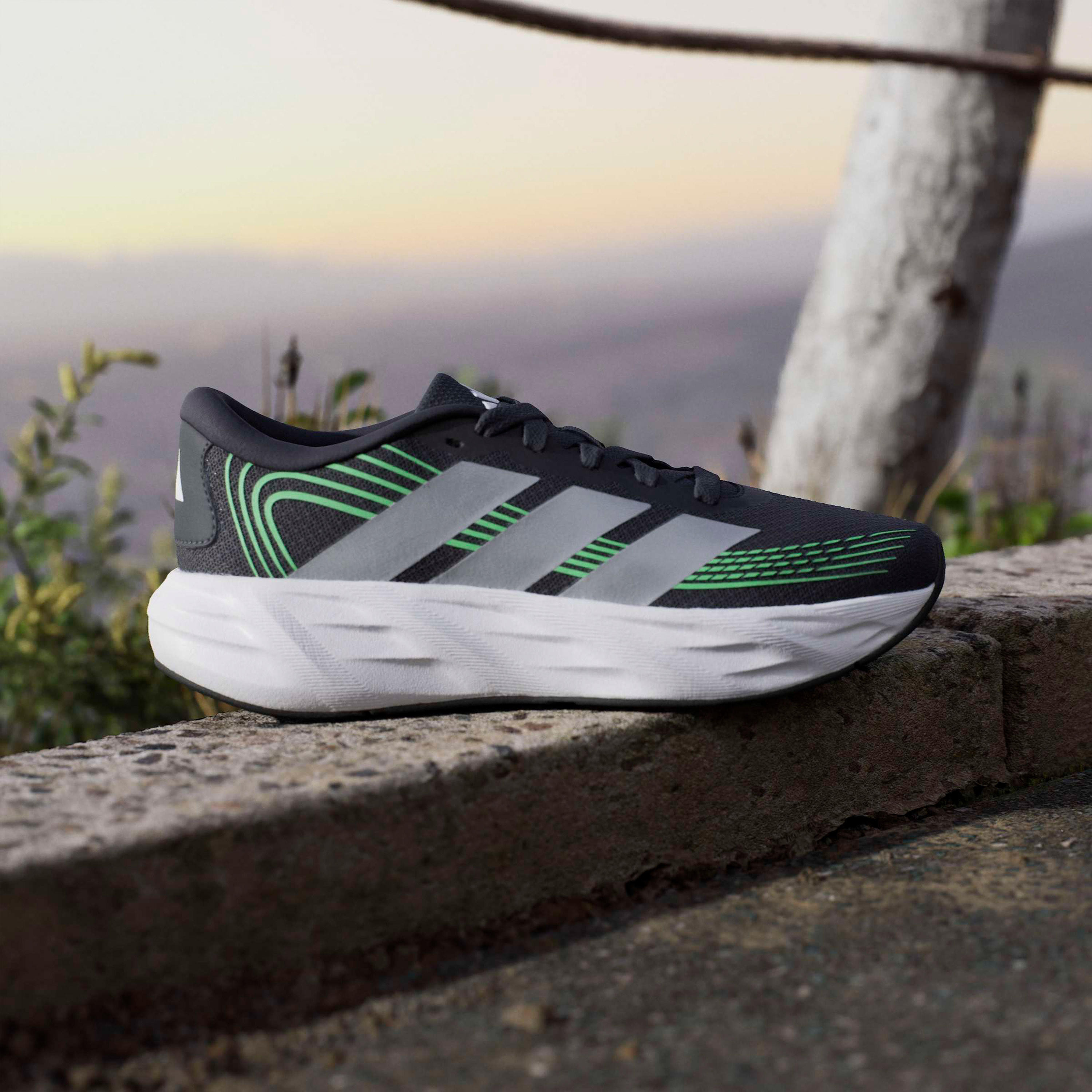 Adidas Boys Galaxy 8 Striped Lace-Up Running Shoes-sports-boys-shoes-image-8