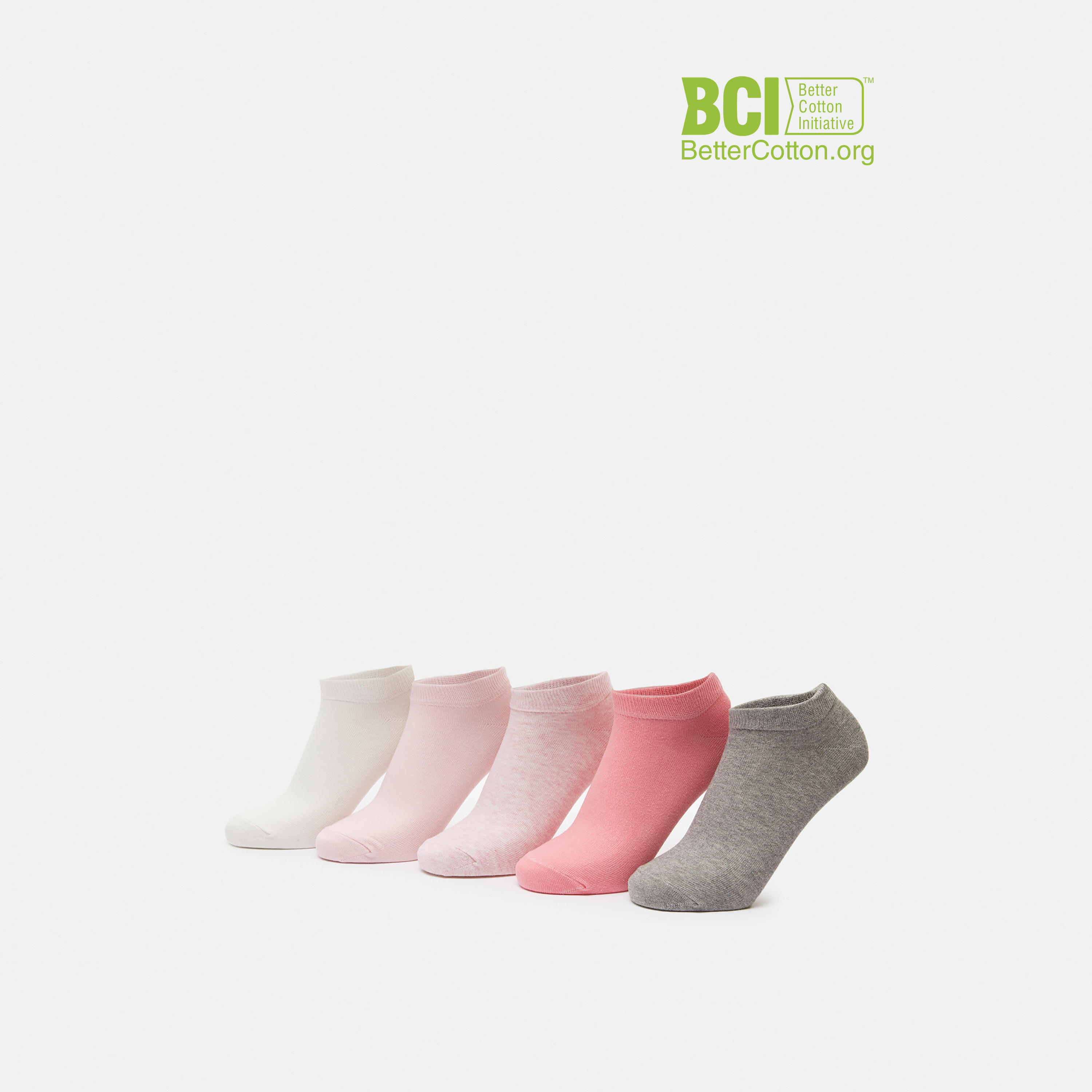 Shoemart Solid Ankle Length Socks - Set of 5-women-socksandstockings-image-1