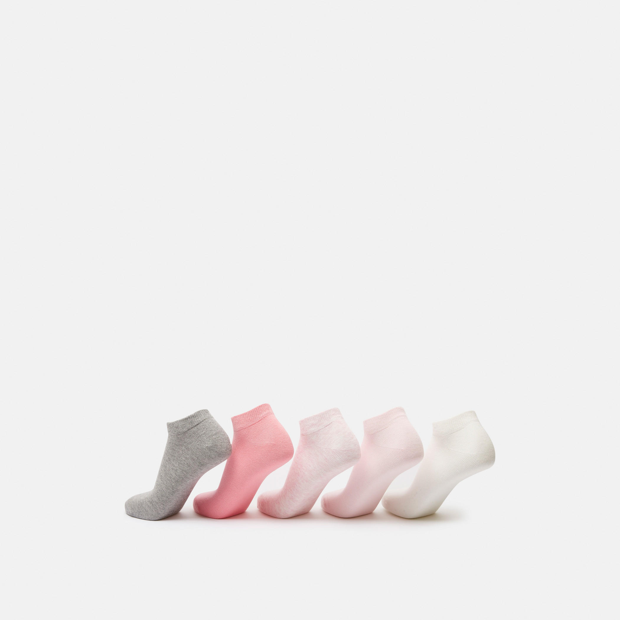 Shoemart Solid Ankle Length Socks - Set of 5-women-socksandstockings-image-3