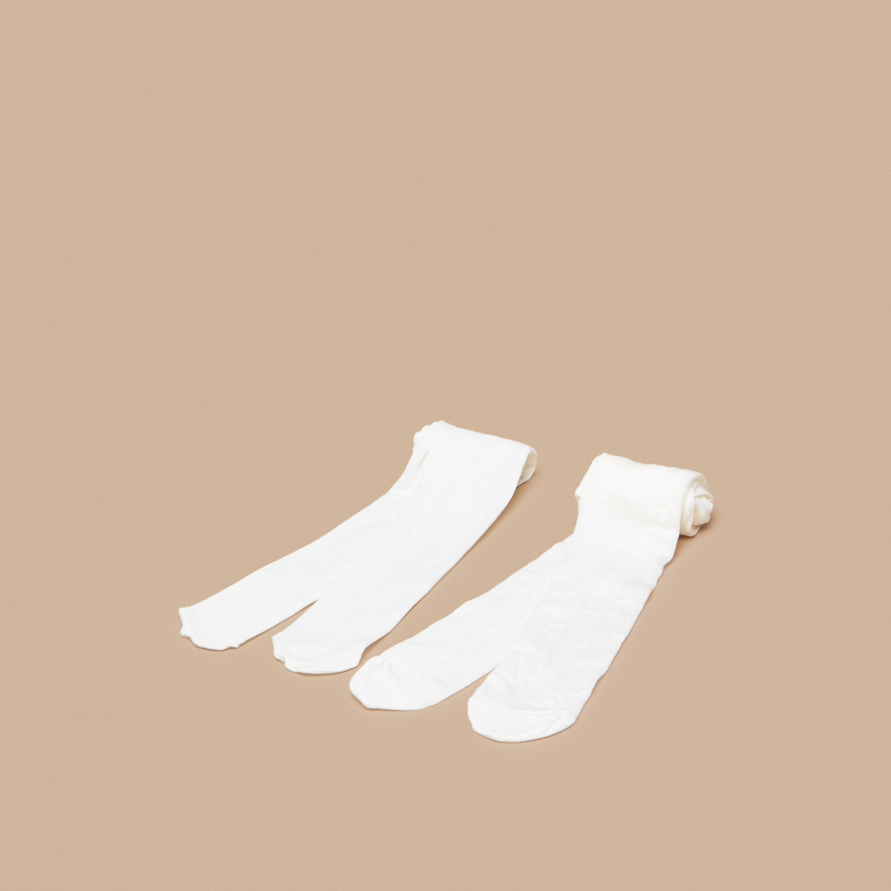 كلون بارز الملمس من بيرفيت- طقم من قطعتين-girls-accessories-socks-image-1