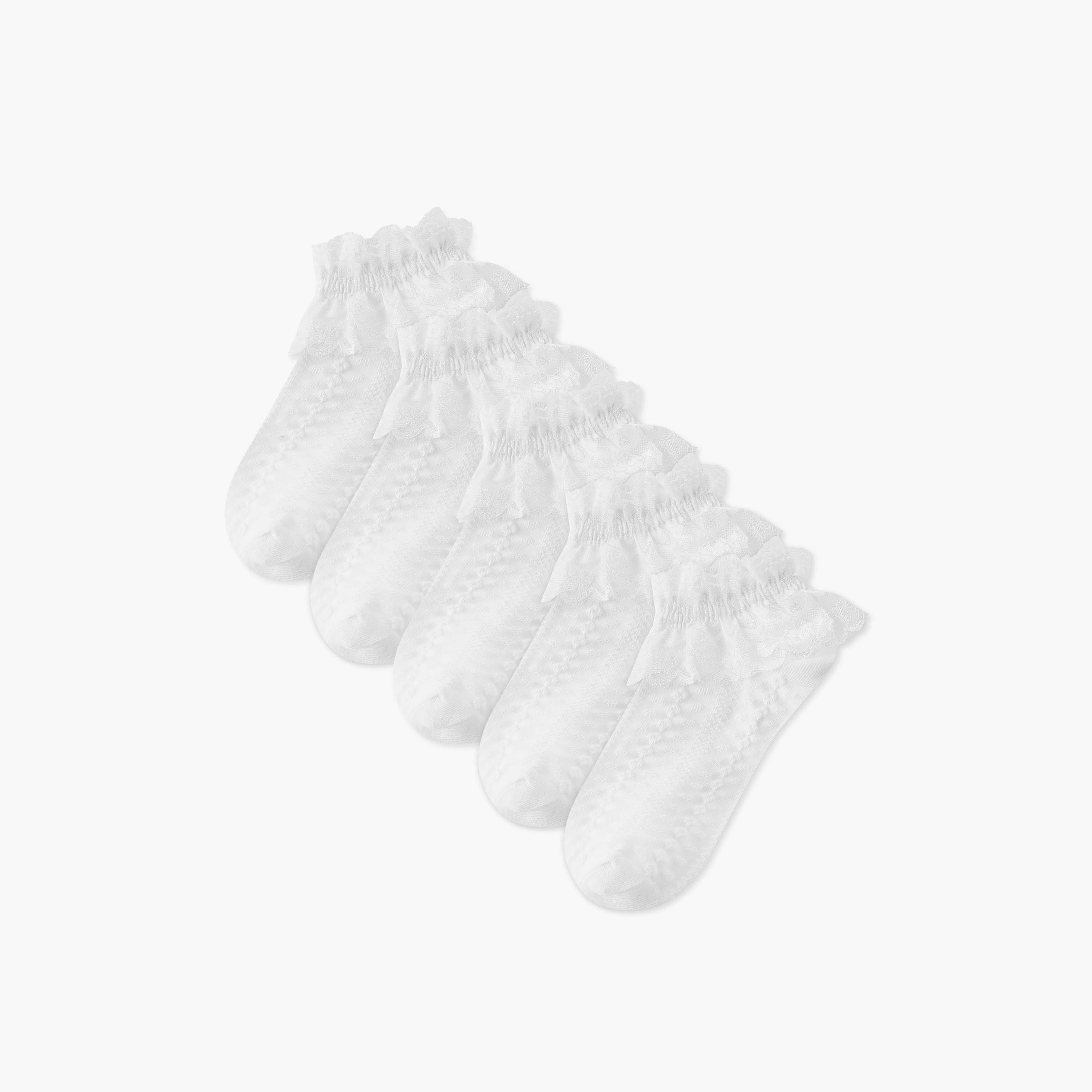Pack of 5 Juniors Girls Socks Ankle Length-girls-accessories-socks-image-1