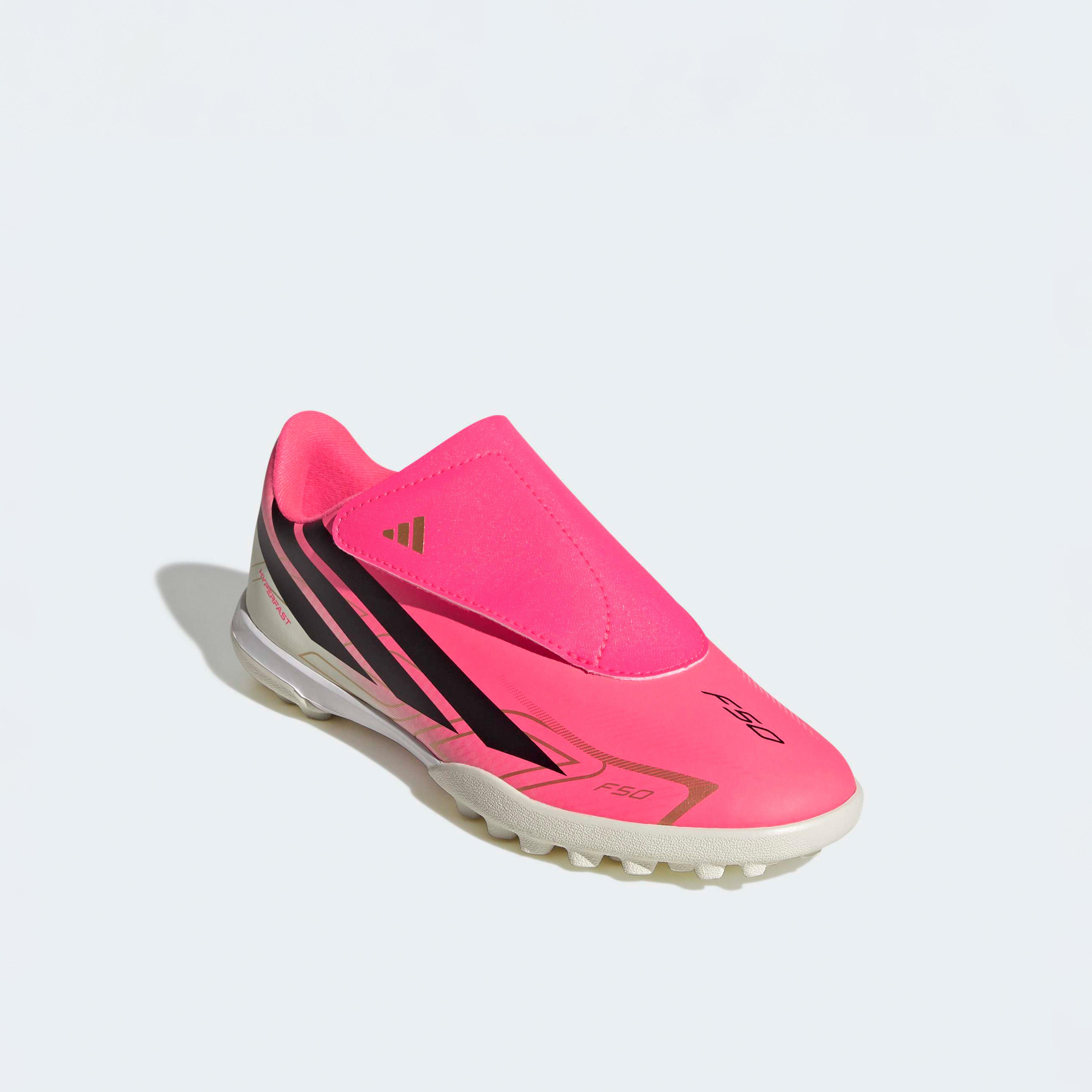 Adidas Boys F50 Hyperfast Club TF Hook & Loop Turf Football Boots-sports-boys-shoes-image-1