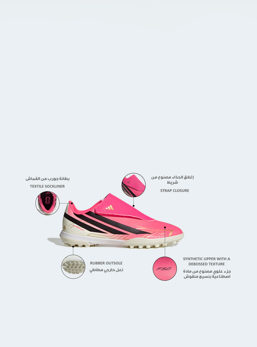 Adidas Boys F50 Hyperfast Club TF Hook & Loop Turf Football Boots-sports-boys-shoes-image-2