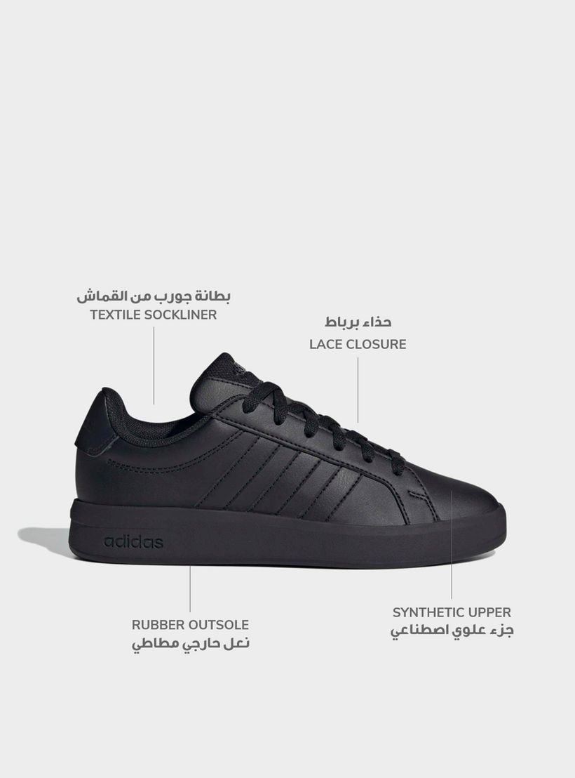 Adidas Boys Grand Court 3.0 Lace-Up Sneakers-sports-boys-shoes-image-2