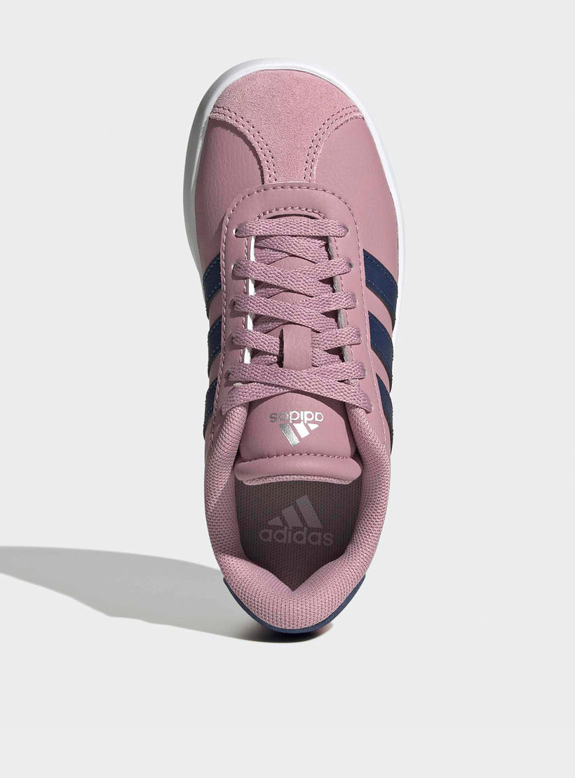 Adidas Girls VL Court 3.0 Suede Lace-Up Ankle Sneakers-girls-shoes-sneakers-image-3