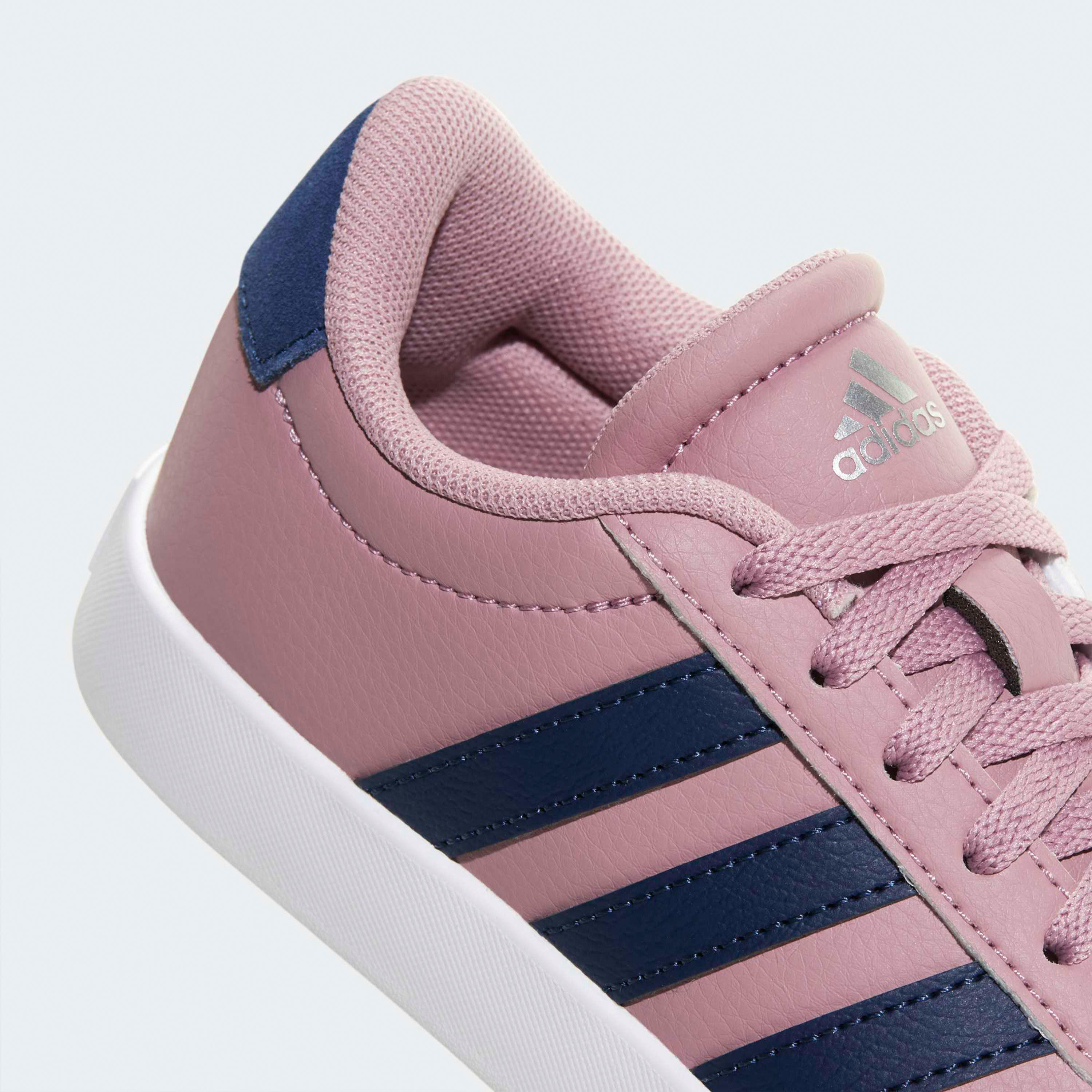 Adidas Girls VL Court 3.0 Suede Lace-Up Ankle Sneakers-girls-shoes-sneakers-image-7