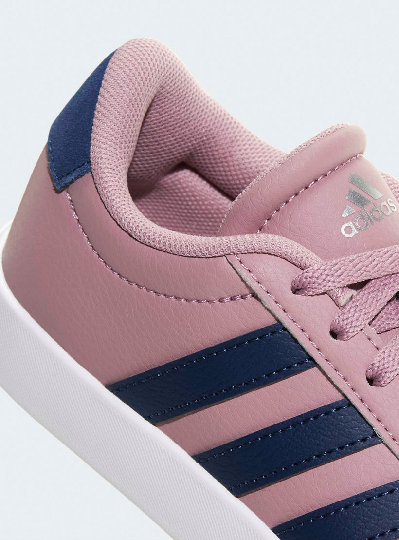 Adidas Girls VL Court 3.0 Suede Lace-Up Ankle Sneakers-girls-shoes-sneakers-image-7