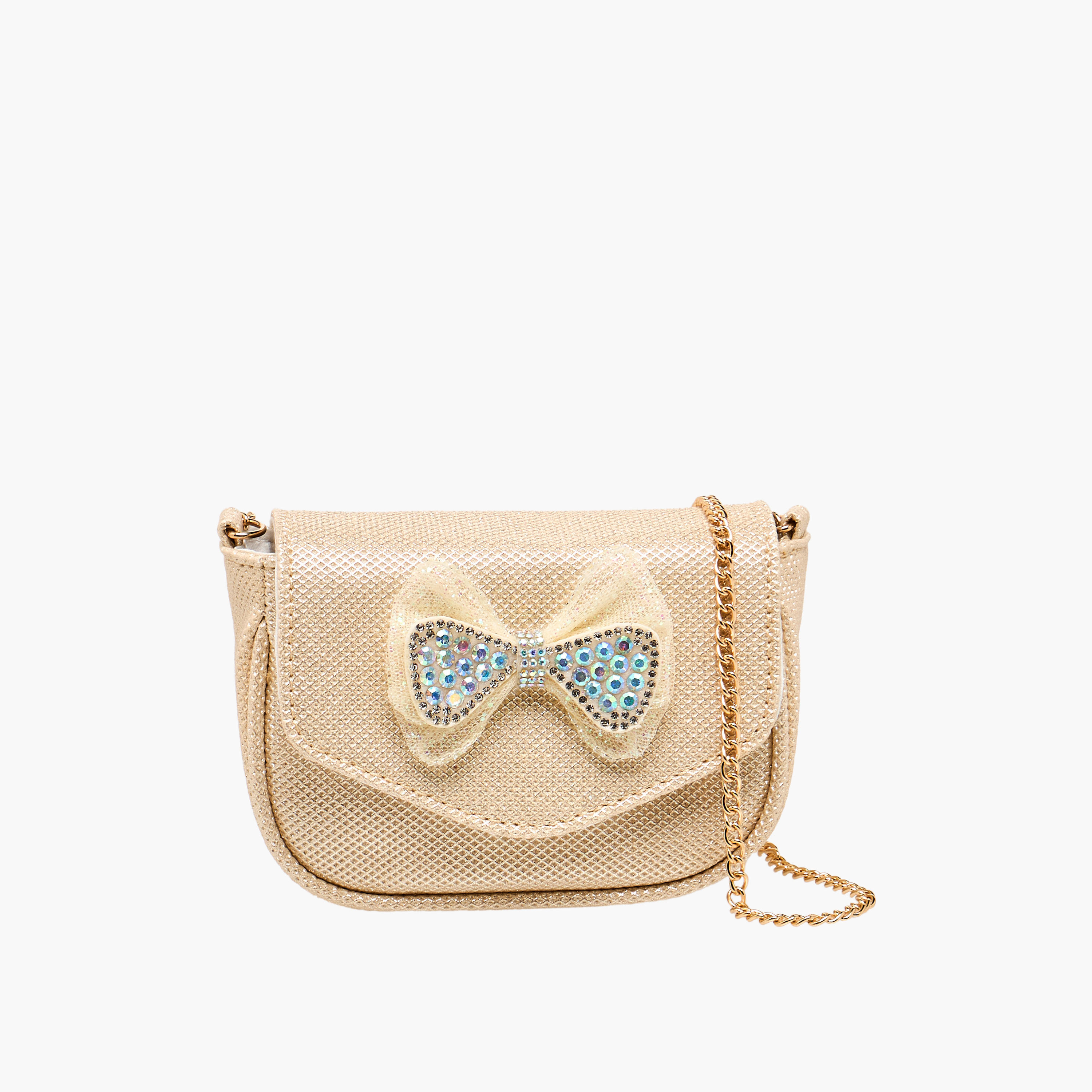 Flora Bella Embellished Bow Crossbody Bag with Chain Strap-girls-accessories-bags-image-1