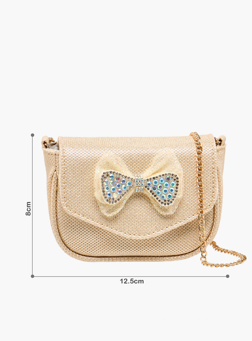 Flora Bella Embellished Bow Crossbody Bag with Chain Strap-girls-accessories-bags-image-2