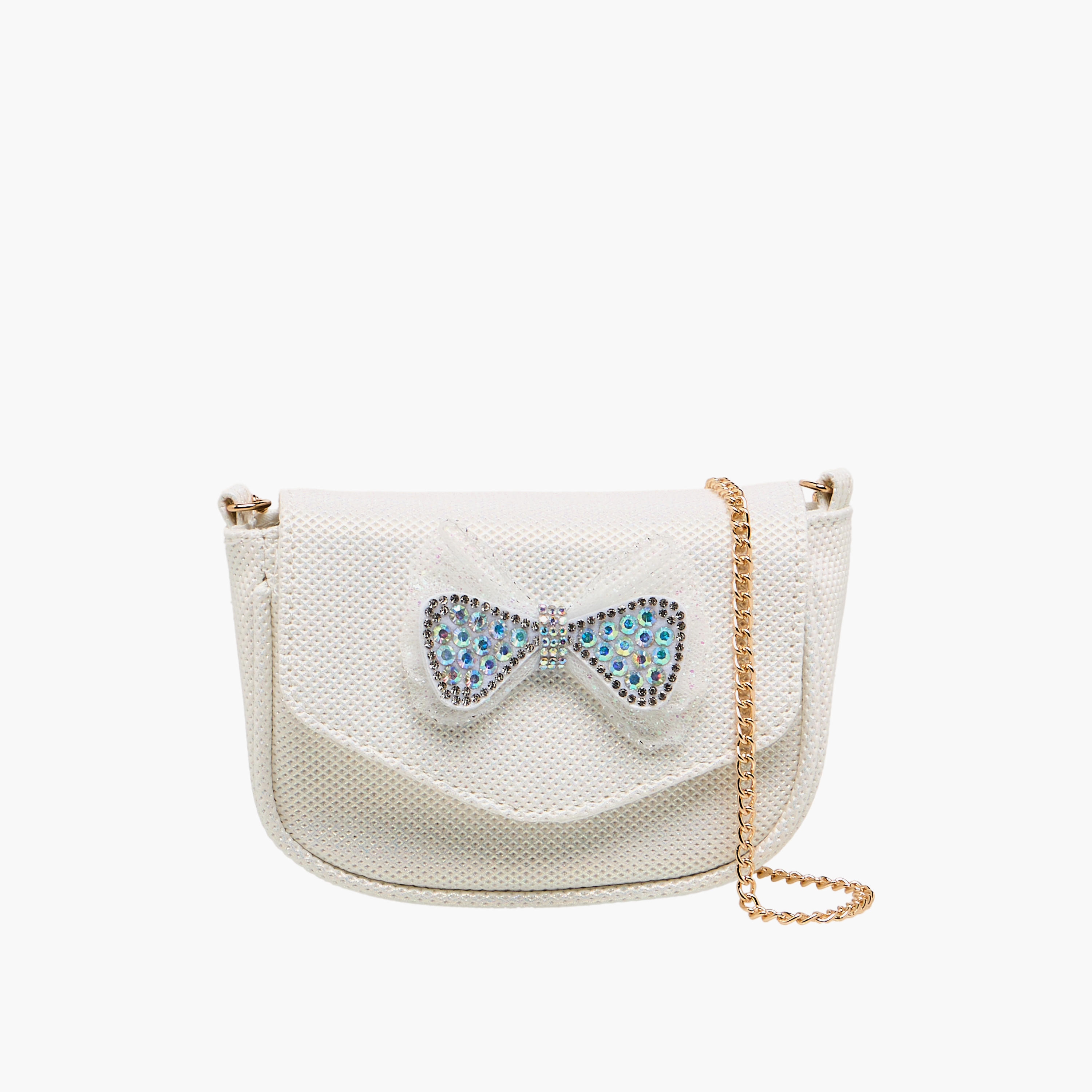 Flora Bella Embellished Bow Crossbody Bag with Chain Strap-girls-accessories-bags-image-1