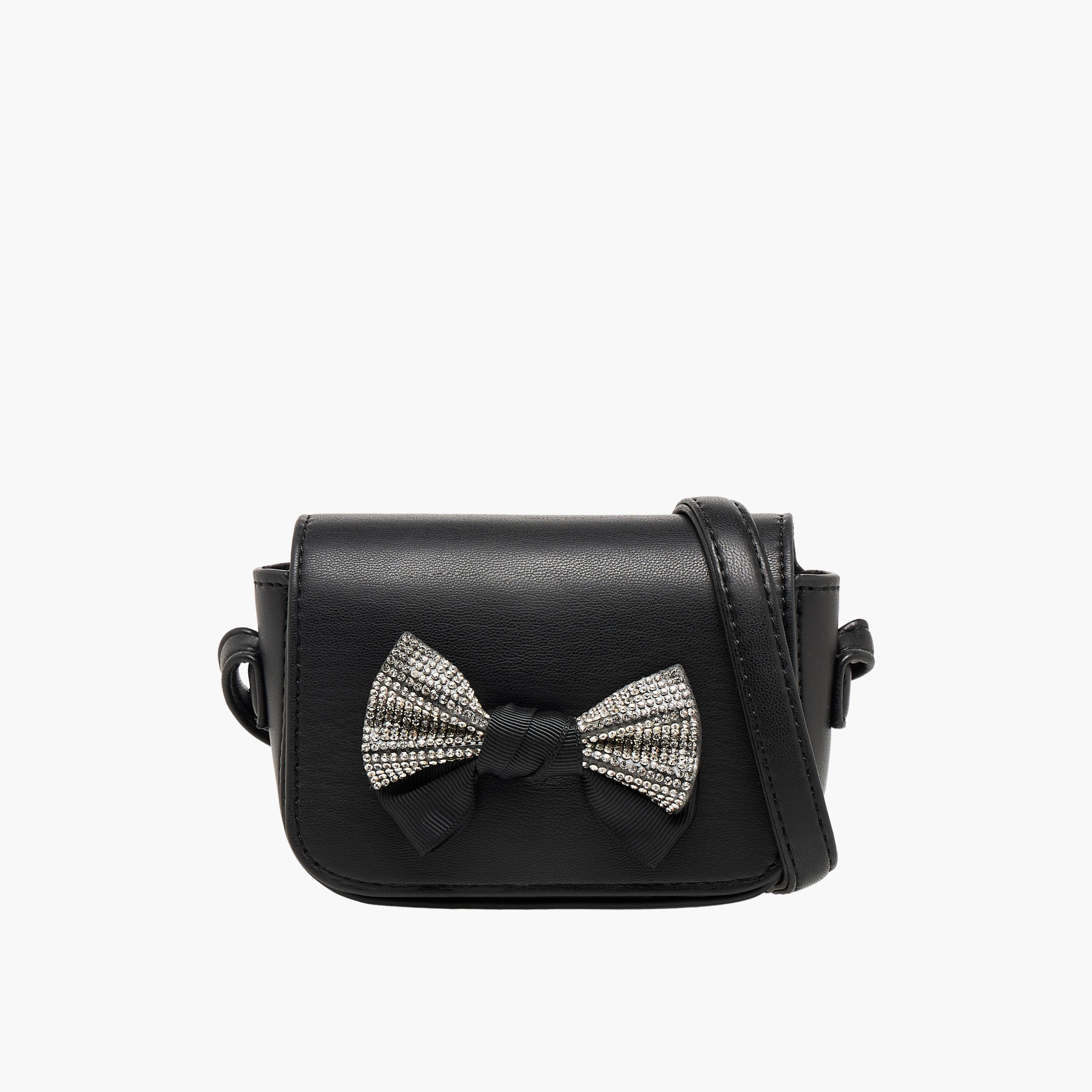 شنطة كروس بودي بفيونكة مزينة وحزام سلسلة من فلورا بيلا-girls-accessories-bags-image-1