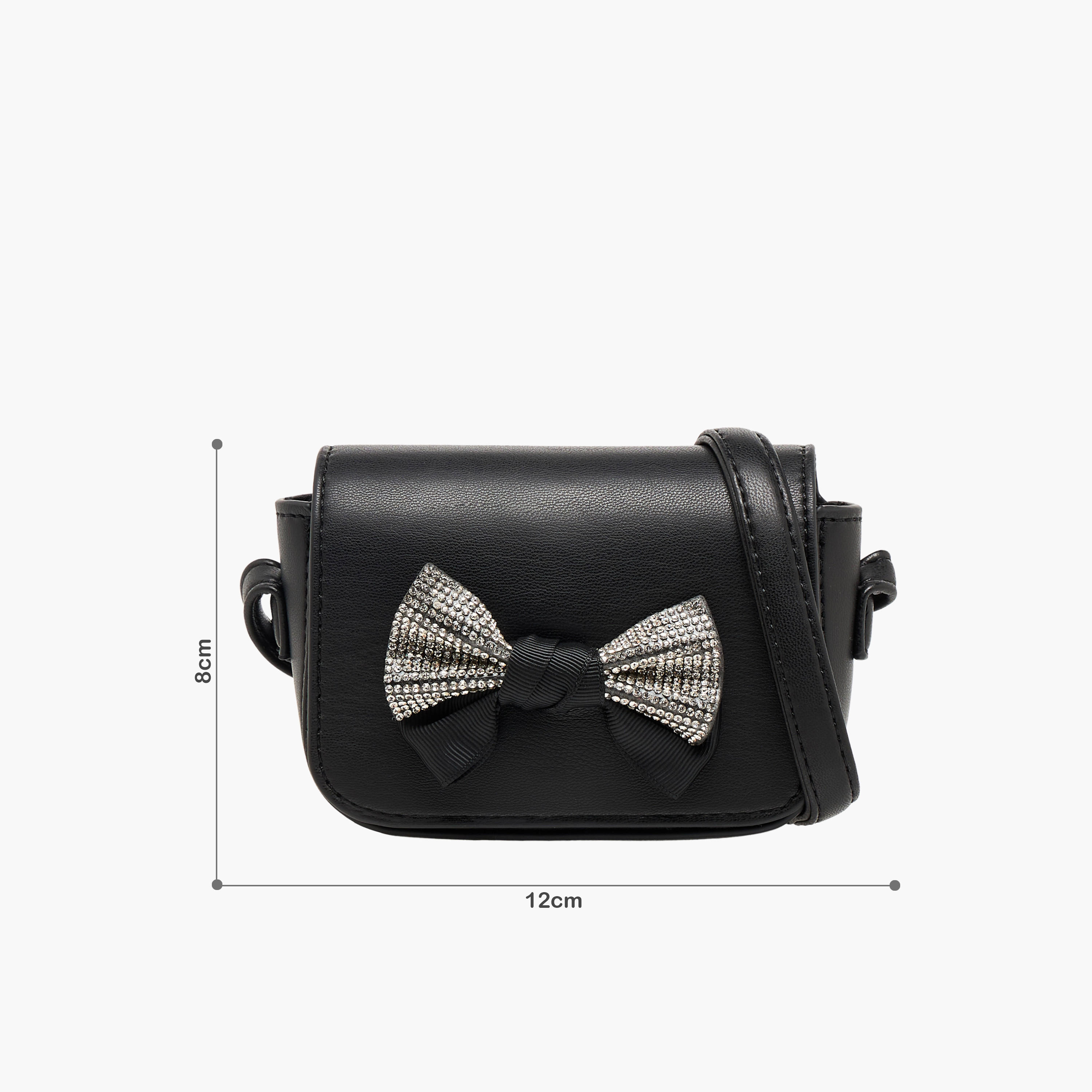 شنطة كروس بودي بفيونكة مزينة وحزام سلسلة من فلورا بيلا-girls-accessories-bags-image-2