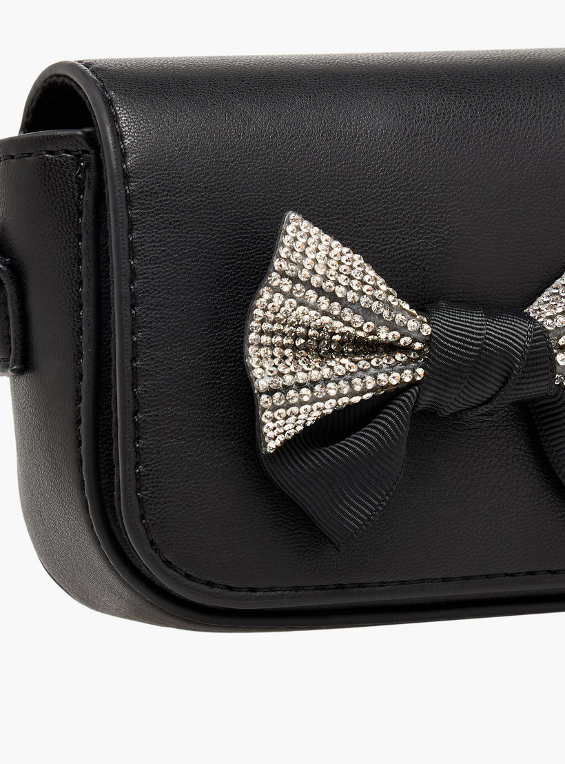 شنطة كروس بودي بفيونكة مزينة وحزام سلسلة من فلورا بيلا-girls-accessories-bags-image-5
