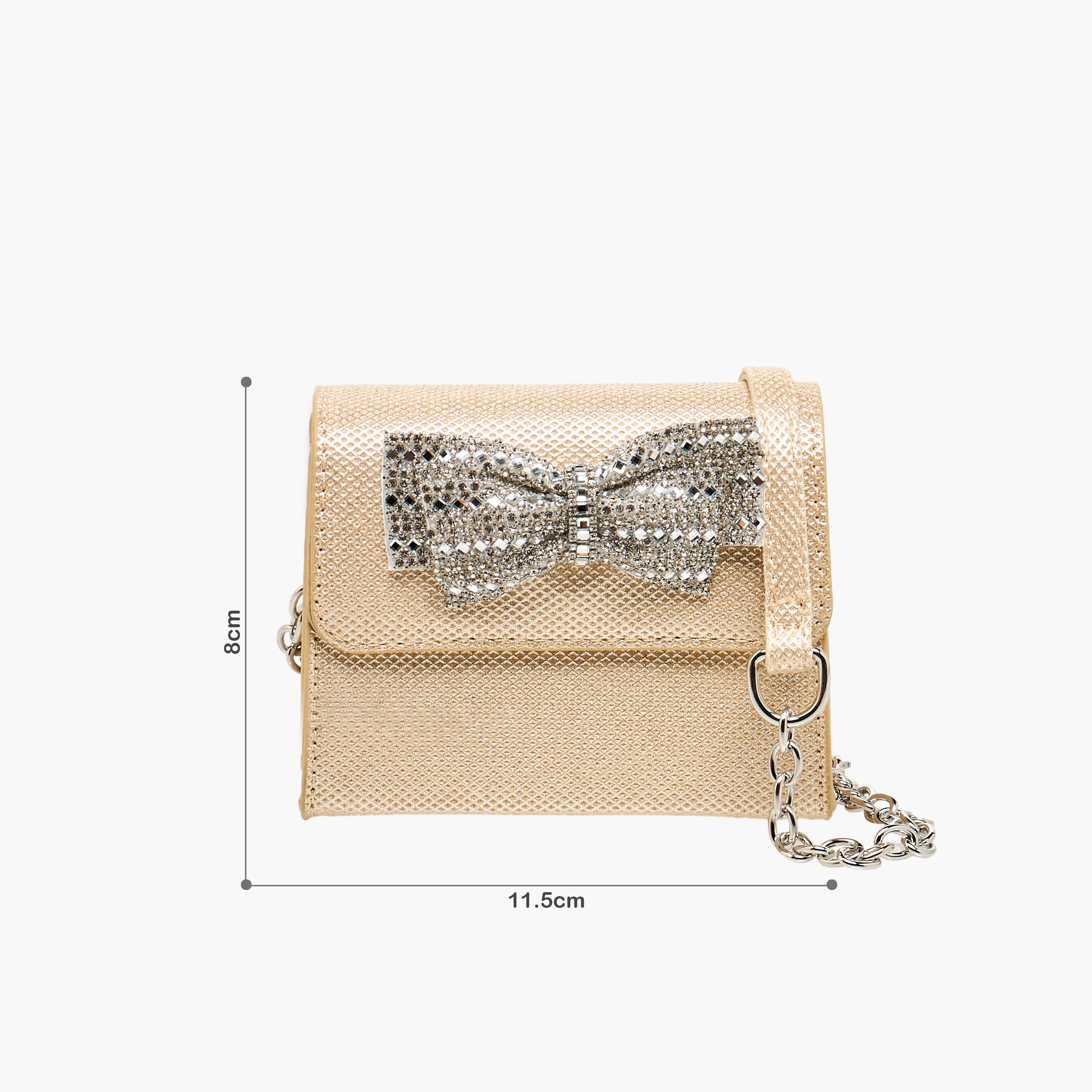 شنطة كروس بودي مزينة بفيونكة مع حزام سلسلة من فلورا بيلا-girls-accessories-bags-image-2
